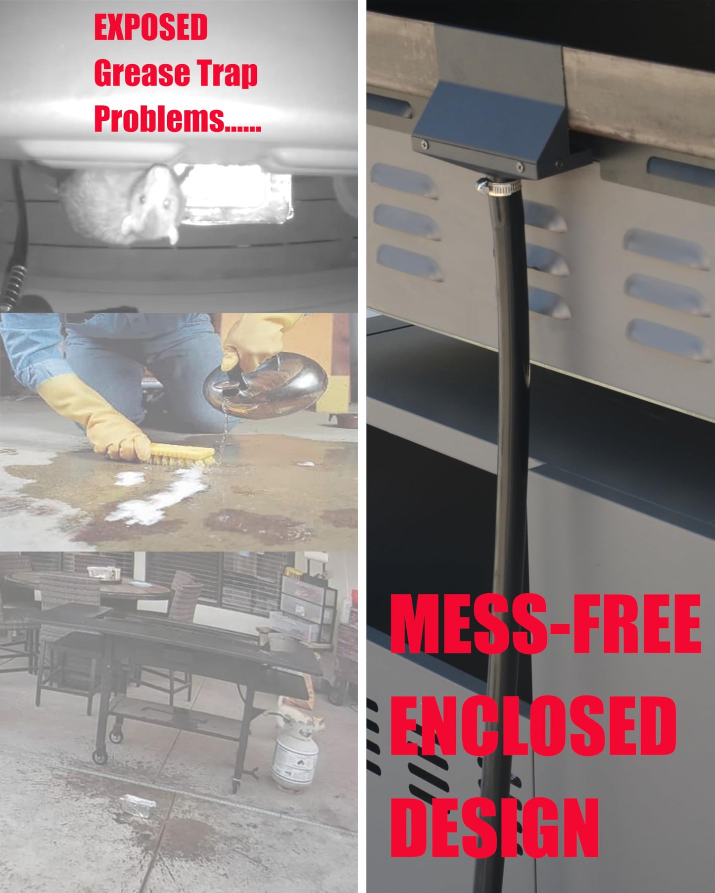 Upgraded Rear Grease Grease Catcher for Blackstone Griddle, Rear Grease Funnel, Integrated Grease Trap, Innovative Blackstone Griddle Accessories, Customized Grease Capacity, Liners Saving