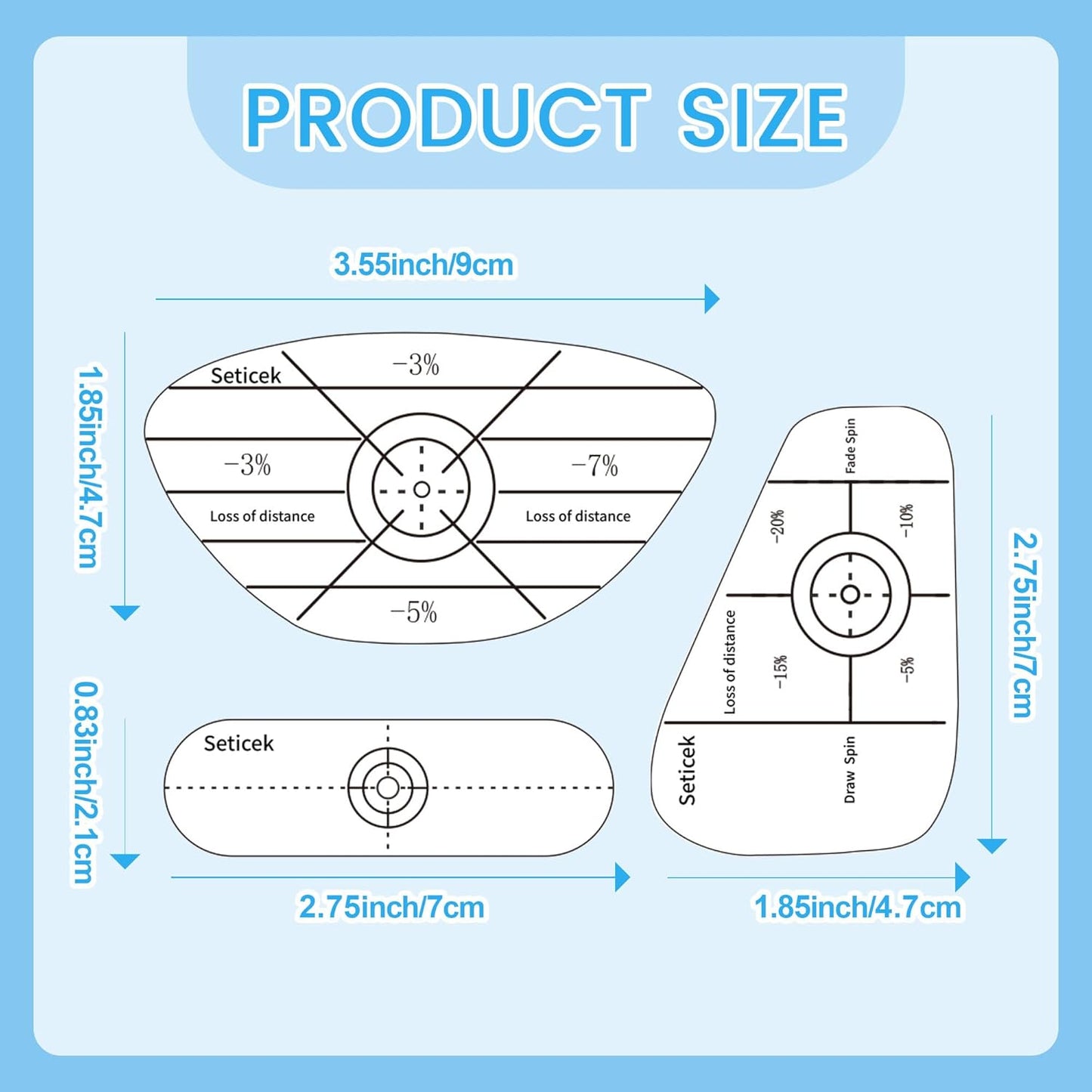 Golf Impact Tape Labels ｜Self-Teaching Sweet Spot and Consistency Analysis ｜ Improve Golf Swing Accuracy and Distance ｜Choose Between 150 Pc and 300 Pc