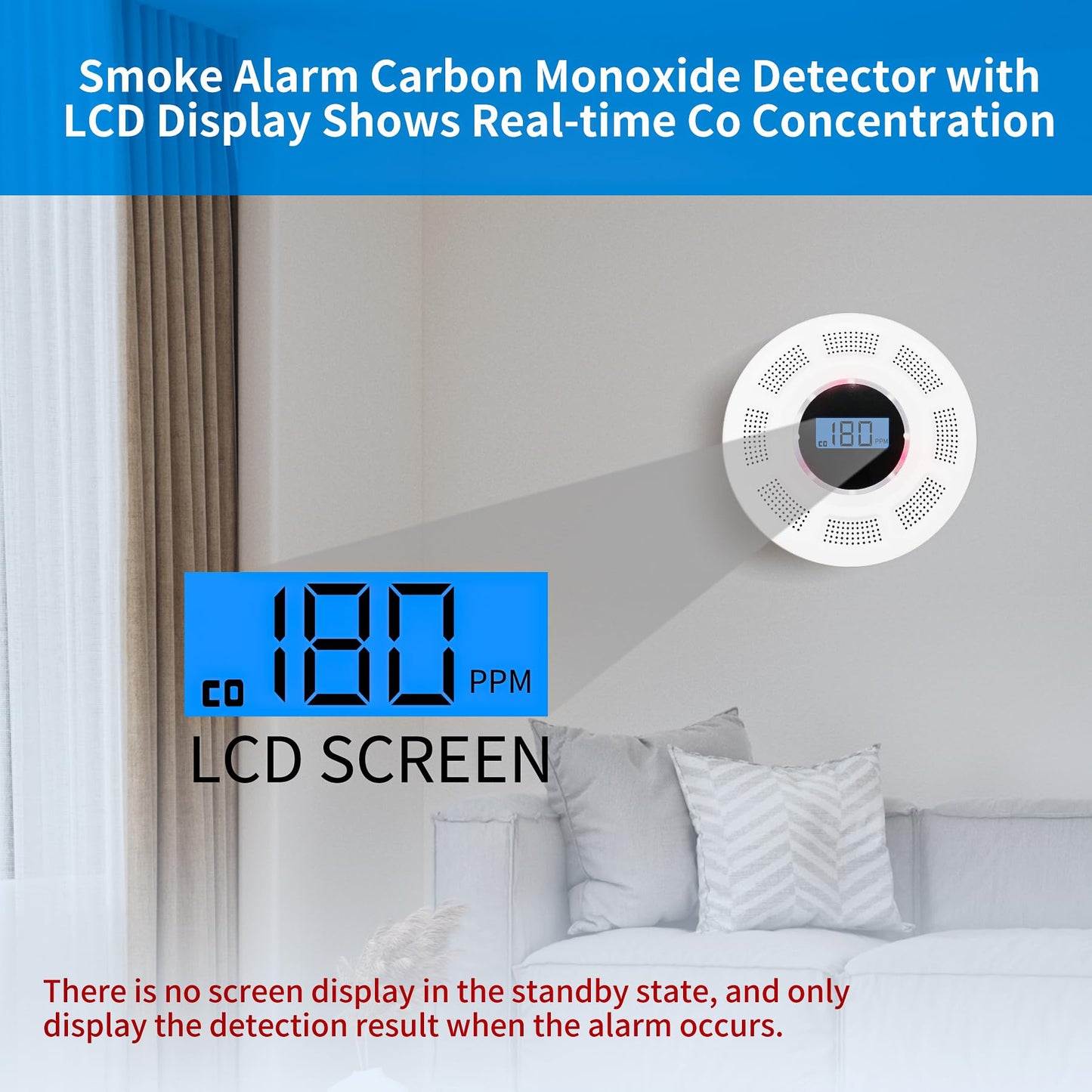 GiiHoo Smoke and Carbon Monoxide Detector Combo Powered by Battery, 2 in 1 CO & Smoke Alarm with LED Warning Light Indicators for Home, Travel, RV, Garage (3 Pack)