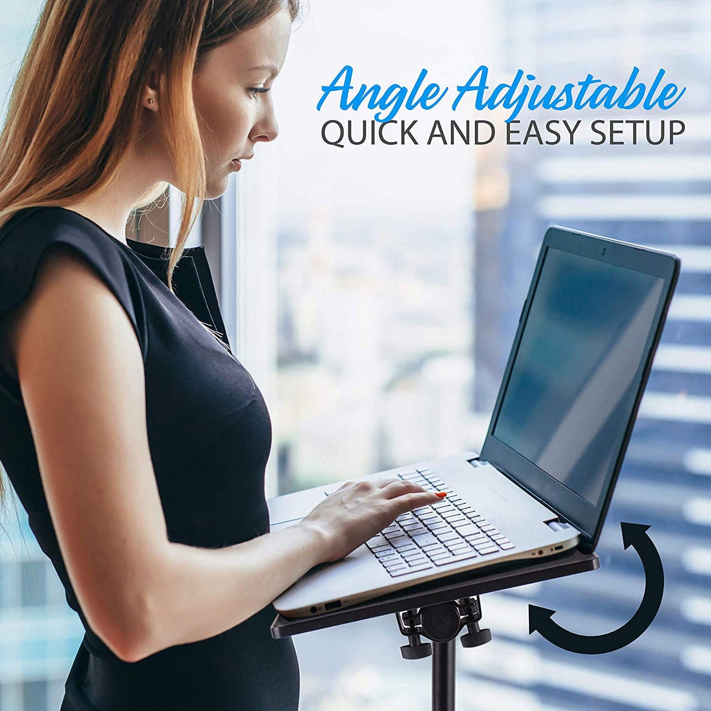 Pyle Laptop Projector Tripod Stand - 2 Pcs Computer, Book, Dj Equipment Holder Mount Height Adjustable Up To 52 Inches W/ 20 X