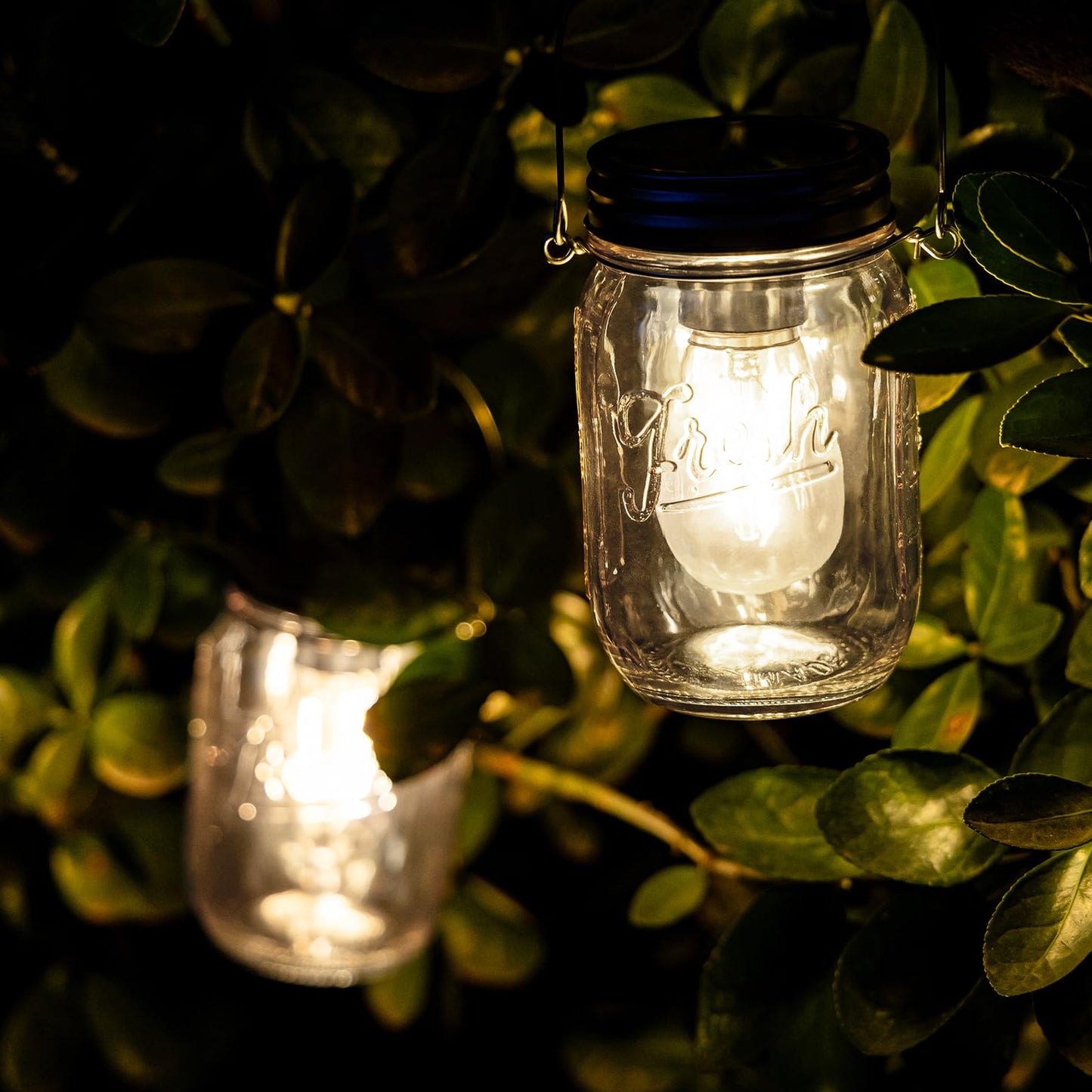 MJ PREMIER Mason Jar Lights 2-Pack, Battery Operated, LED, With Timer, Transparent Glass, Model 0813