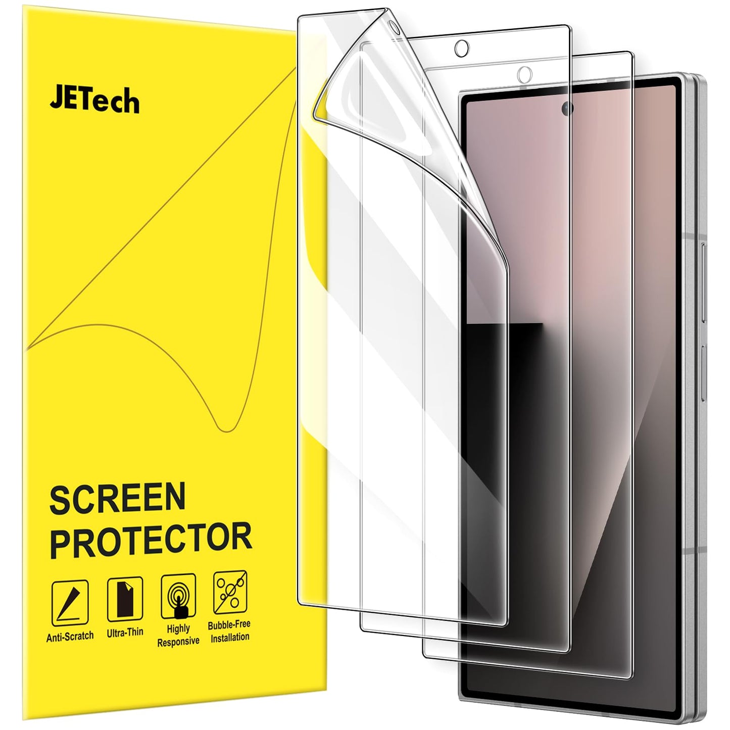 Jetech Front Screen Protector For Samsung Galaxy Z Fold 7 2025, Full Coverage Pet Film, Case Friendly, Hd Clear, 3-Pack