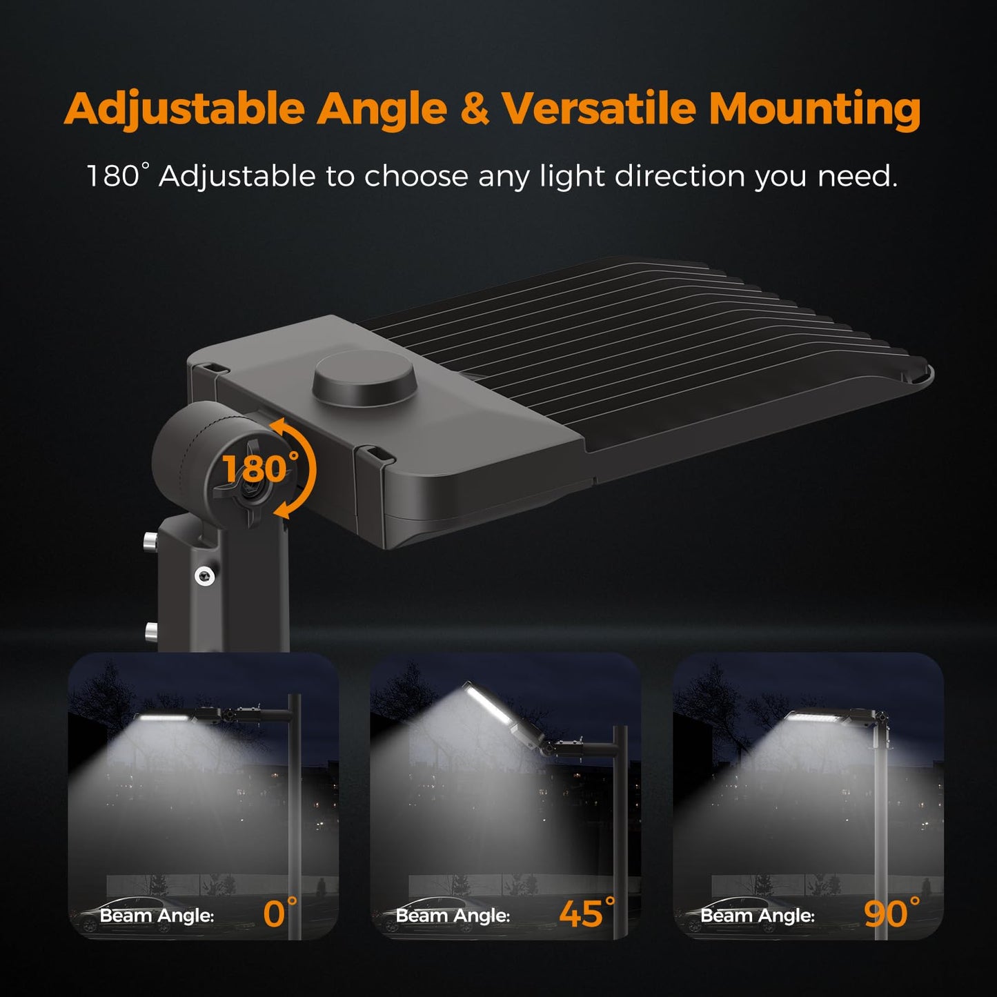 Aikvsxer 45000Lm Led Parking Lot Light 180W Commercial Street Area Lighting Dusk To Dawn Photocell Outdoor Lights Ip65 Waterproof 12 Years Lifespan For Parking Yard Warehouse 6 Pack