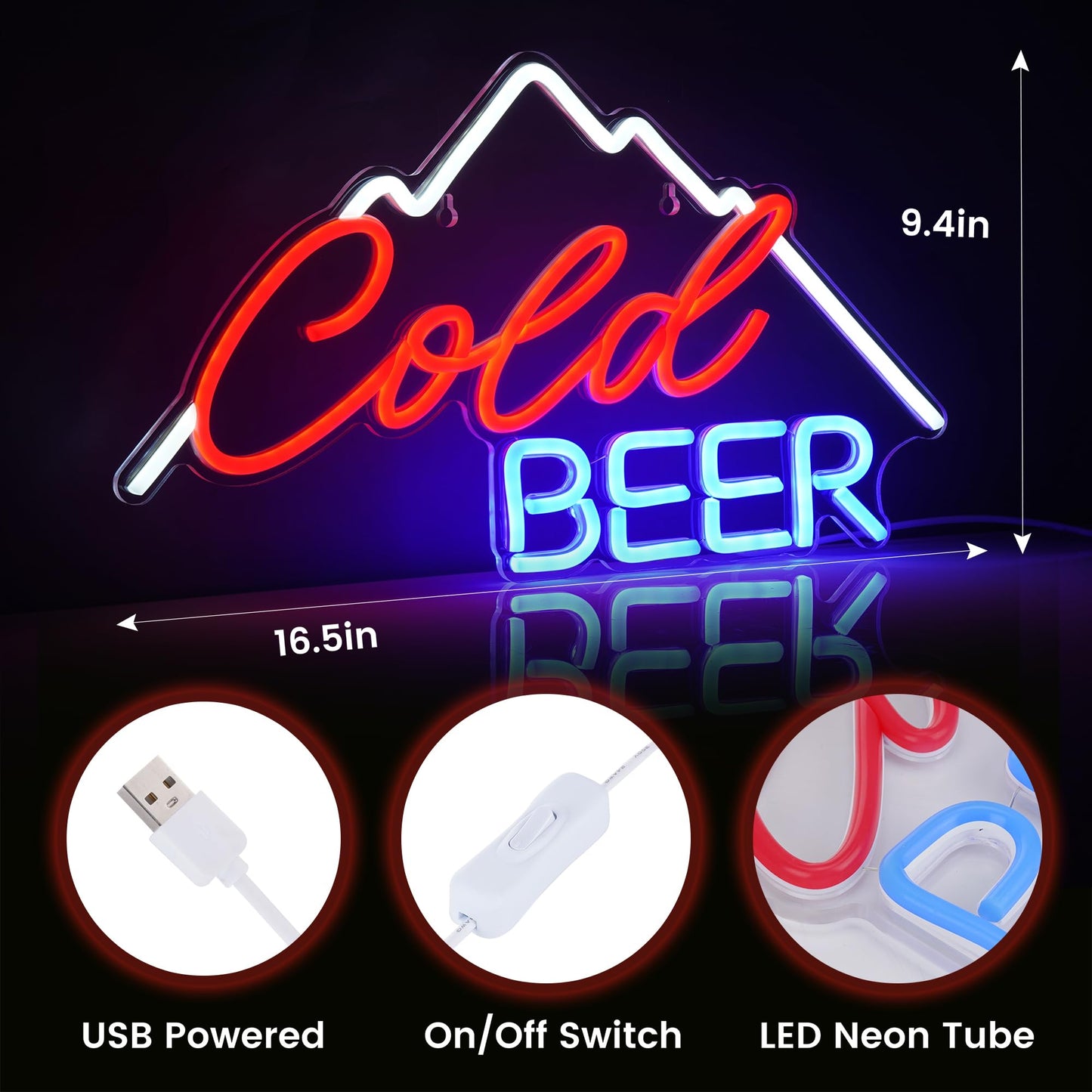 Kavaas Cold malt-inspired Neon Sign 16.5 X 9.4  Neon malt-inspired Signs For Man Cave  Home Bar  Pub  Wall Decor - Best Gifts For malt-inspired Lovers  Birthday  Christmas