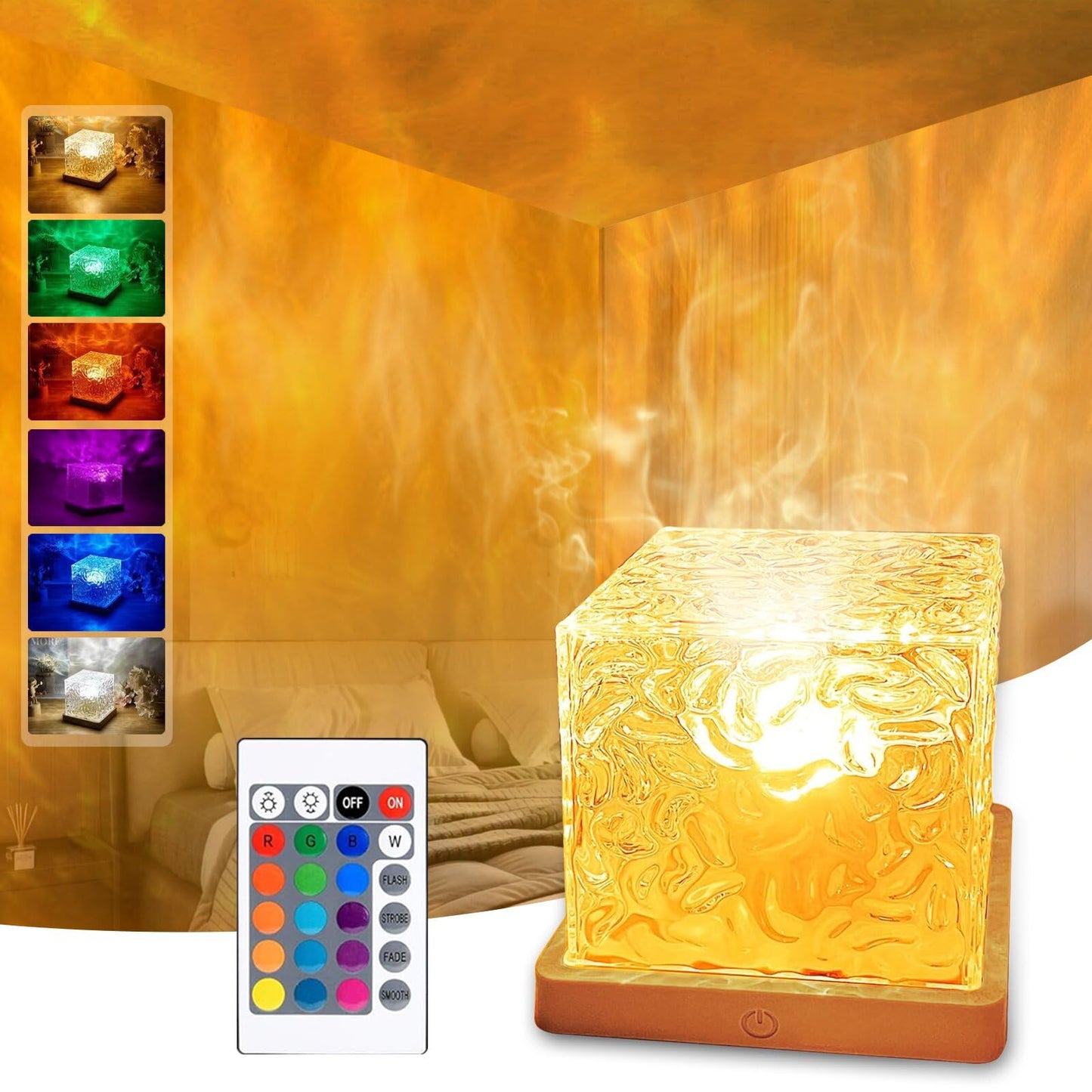 TGYWCHY Ocean Wave Projector Light, 16 Colors, Remote Control, Acrylic, Gray, Model YYOWPL-01