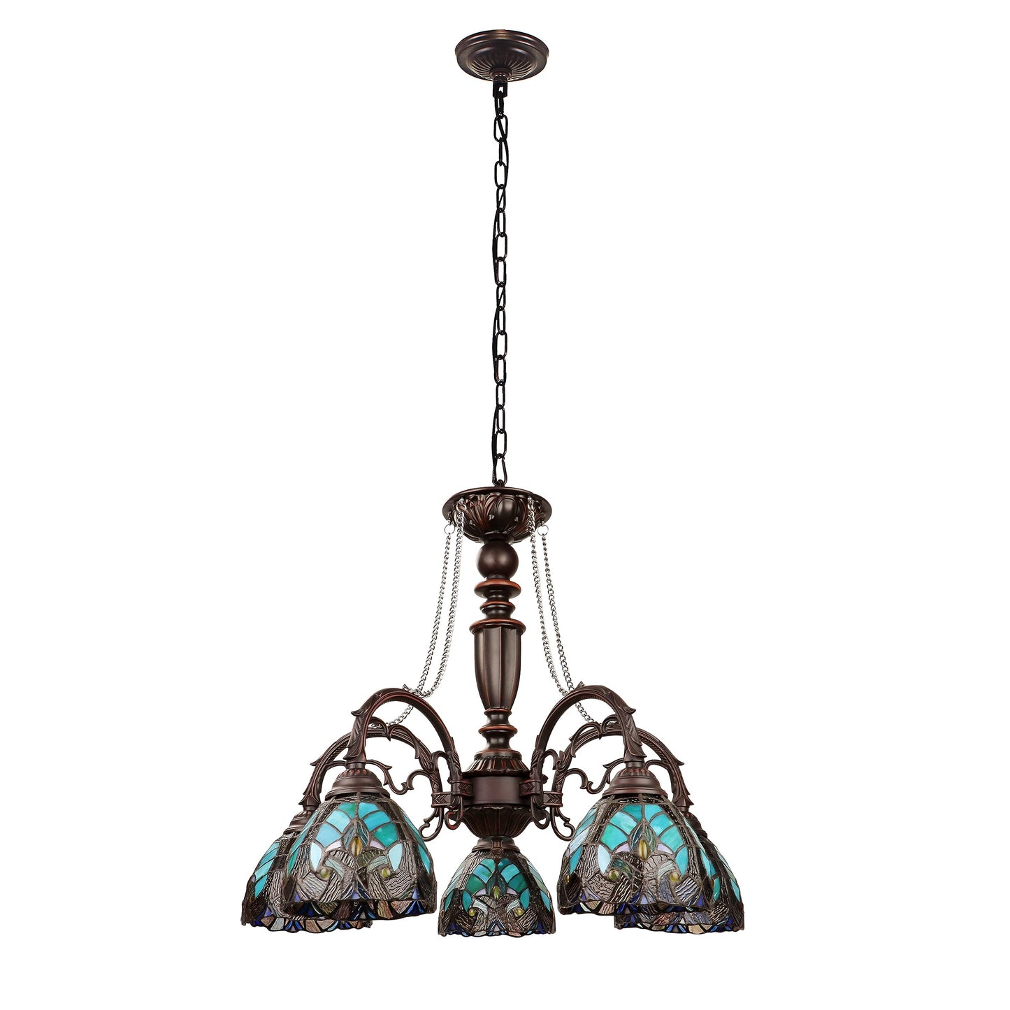 Chloe Lighting Chandelier 5-Light Antique Dark Bronze Finish 27in Wide Multicolor Model CH18780VG27-DC5
