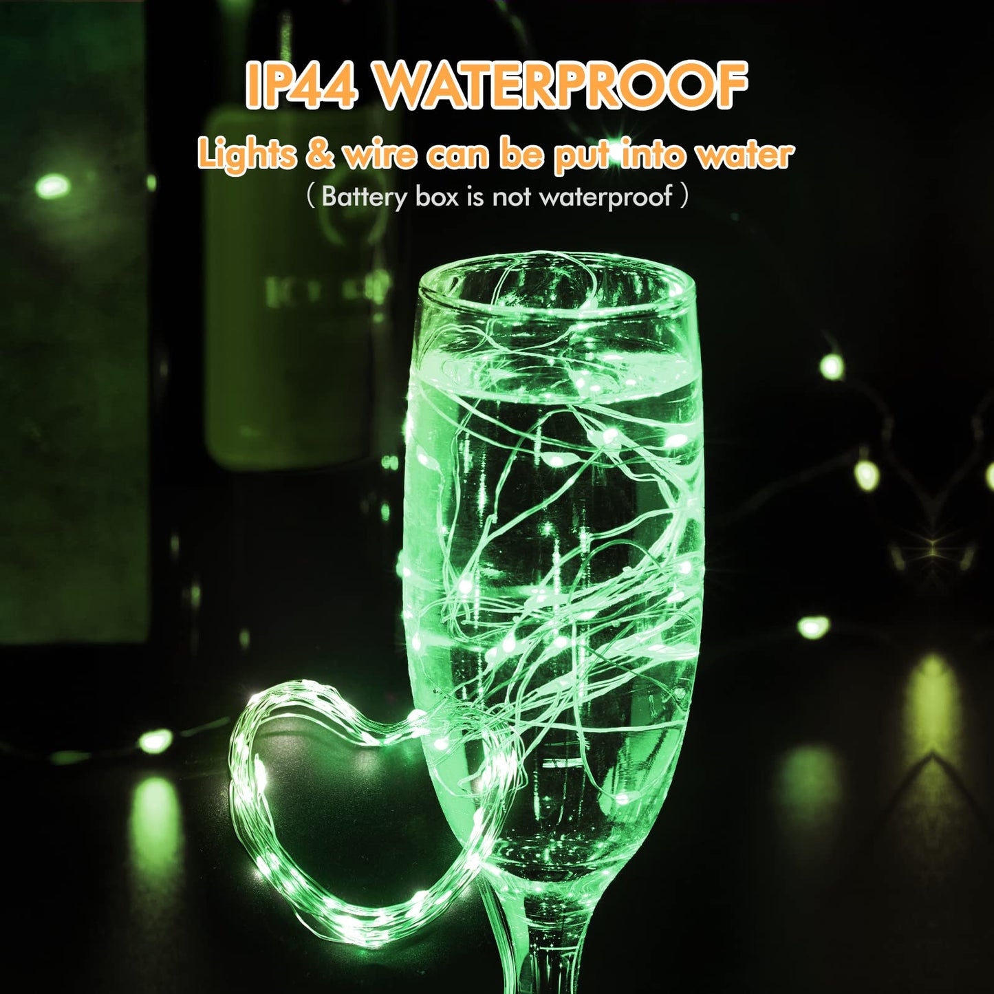 Bexdir 12 Pack Fairy Lights - 7Ft Waterproof Silver Wire String Lights, Battery Operated, Green Copper Mini Lights For Home Decor