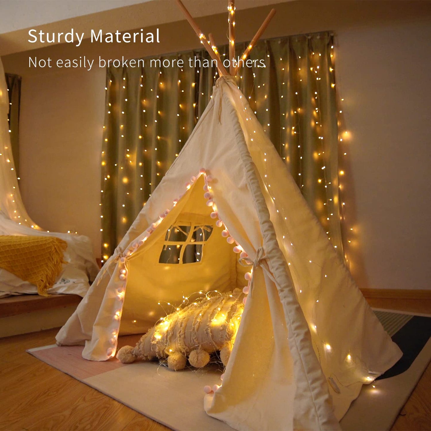 Homemory 200 Led Battery Operated Fairy String Lights, 66Ft Waterproof Warm White Copper Wire, 8 Modes With Remote, Model Hxd20Mt1Nbyk