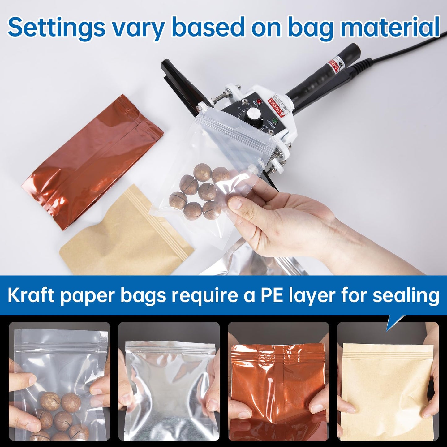 R-PACK Portable Hand Held Heat Sealer Machine-R-PACK FKR-600, 24 Inches, For Foil Bag, Kraft Bag, Mylar