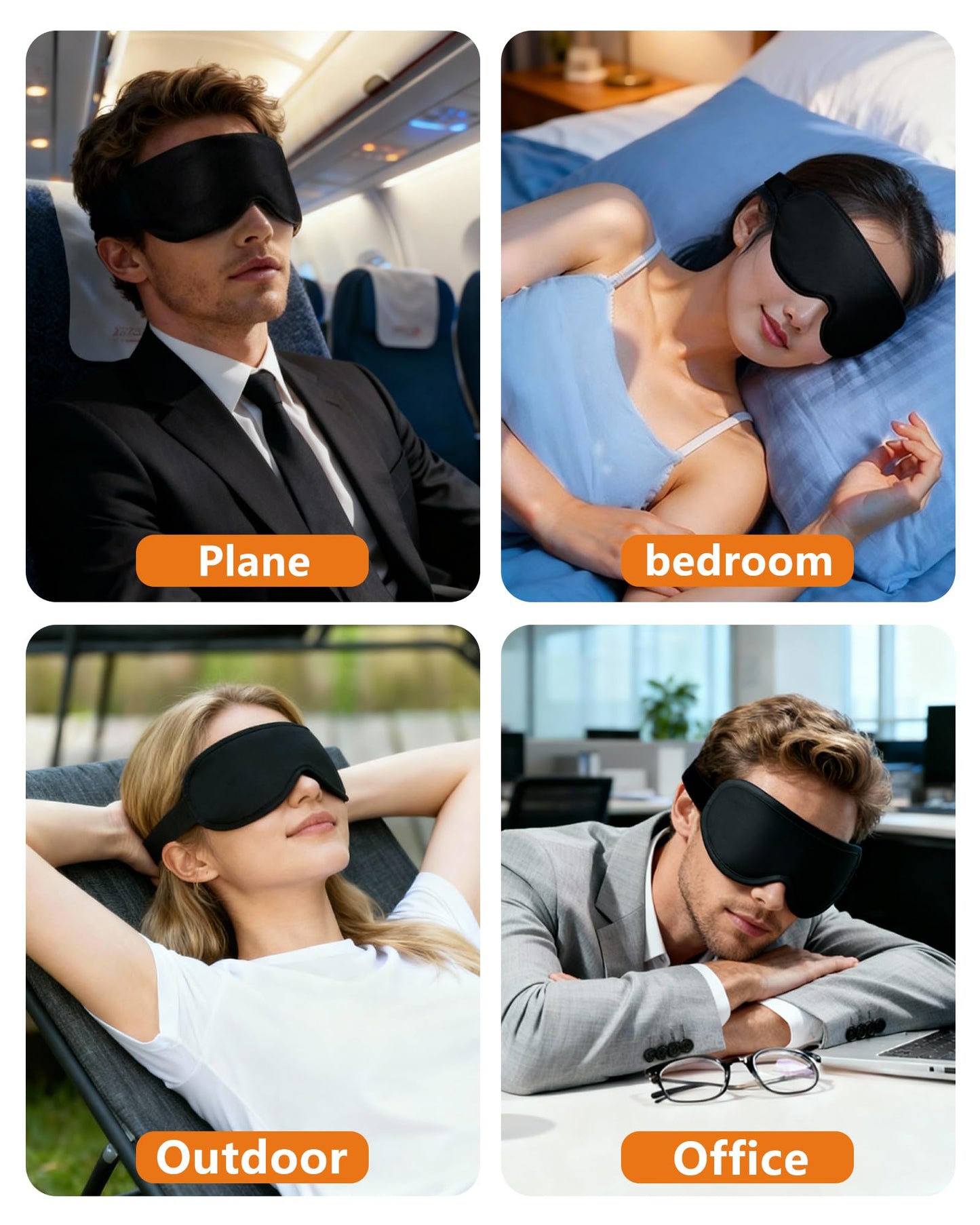 lulir Sleep Mask for Side Sleeper Men Women, 100% Blackout Sleep Mask, Zero Eye Pressure 3D Sleeping Mask, Ergonomic Design and Breathable, Suitable for Travel Yoga, Black