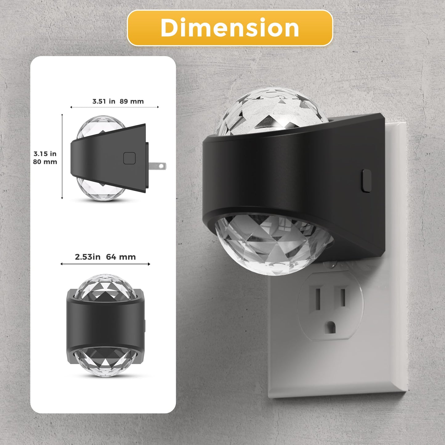 L Lohas Led Night Lights Plug Into Wall  Projector Night Light With Dusk To Dawn Sensor 1600K/3000K/5000K Adjustable  Nightlight For Kids Hallway Christmas Gift