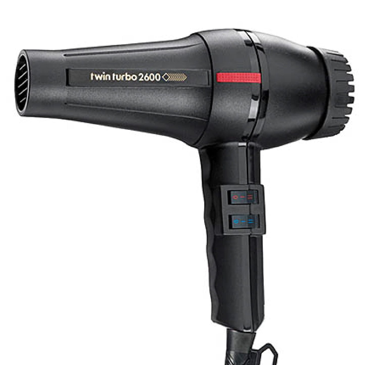 Turbo Power Twin Turbo 2600 Black Hair Dryer + M Hair Designs Tangle Stop Cord Detangler (Bundle) - Fast Drying Professional Blo