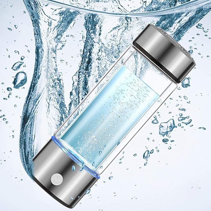 EKDJKK Portable Hydrogen Water Generator Bottle with PEM and SPE Technology, Up to 1300 PPB, Hydrogen Water Bottle, Hydrogen Water Ionizer Machine Ionizer Health Cup for Home Travel (Black)
