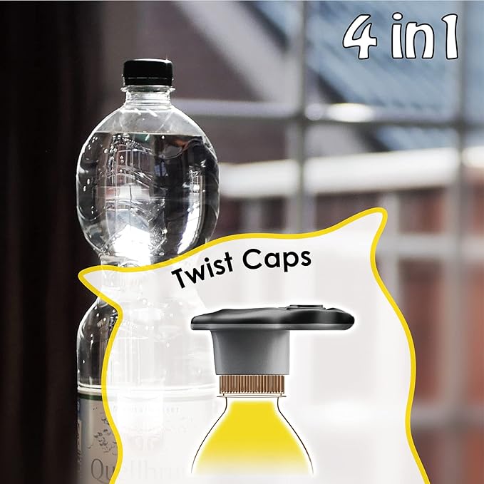 4-in-1 Manual Owl Bottle Opener - BPA-Free Multi-Function Opener for Bottle Caps, Jars, Pull Tabs & Twist Caps, Ergonomic Design for Kids, Seniors & Weak Hands (Yellow)