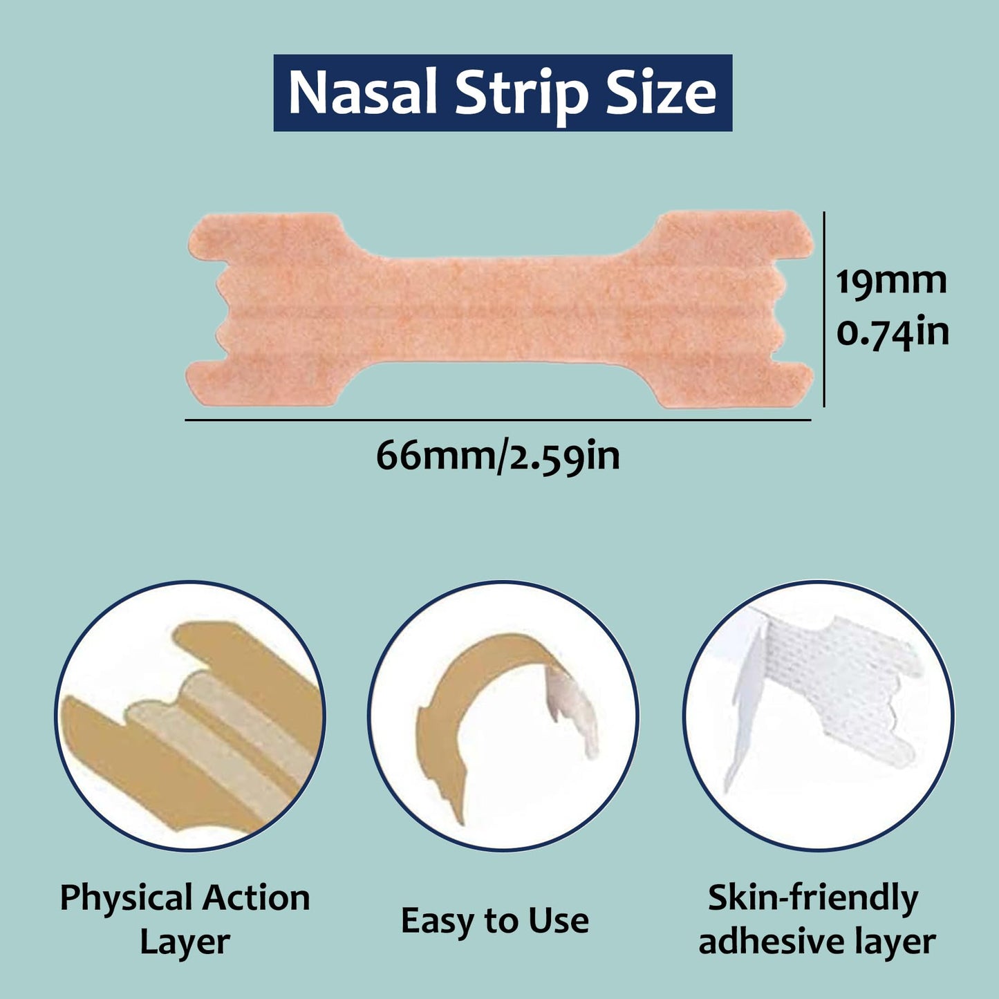 50Pcs Nasal Strips for Snoring, Nose Strips for Breathing, Snoring Aids for Men & Women, Helps Reduce Snoring & Improves Sleep
