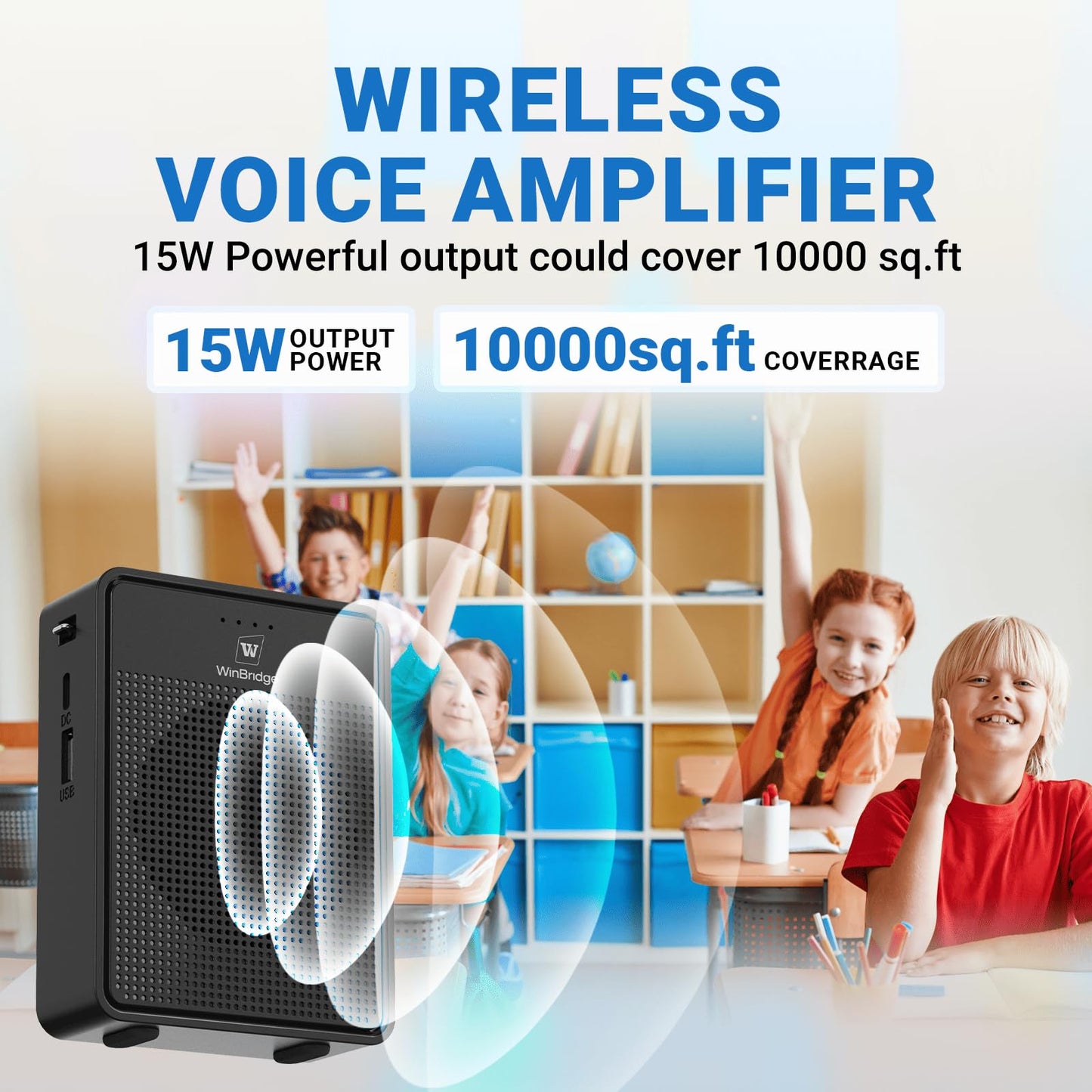Voice Amplifier Wireless Microphone Headset, Original Sound Ultra Portable Microphone And Speaker, 15W Megaphone Speaker With Bl