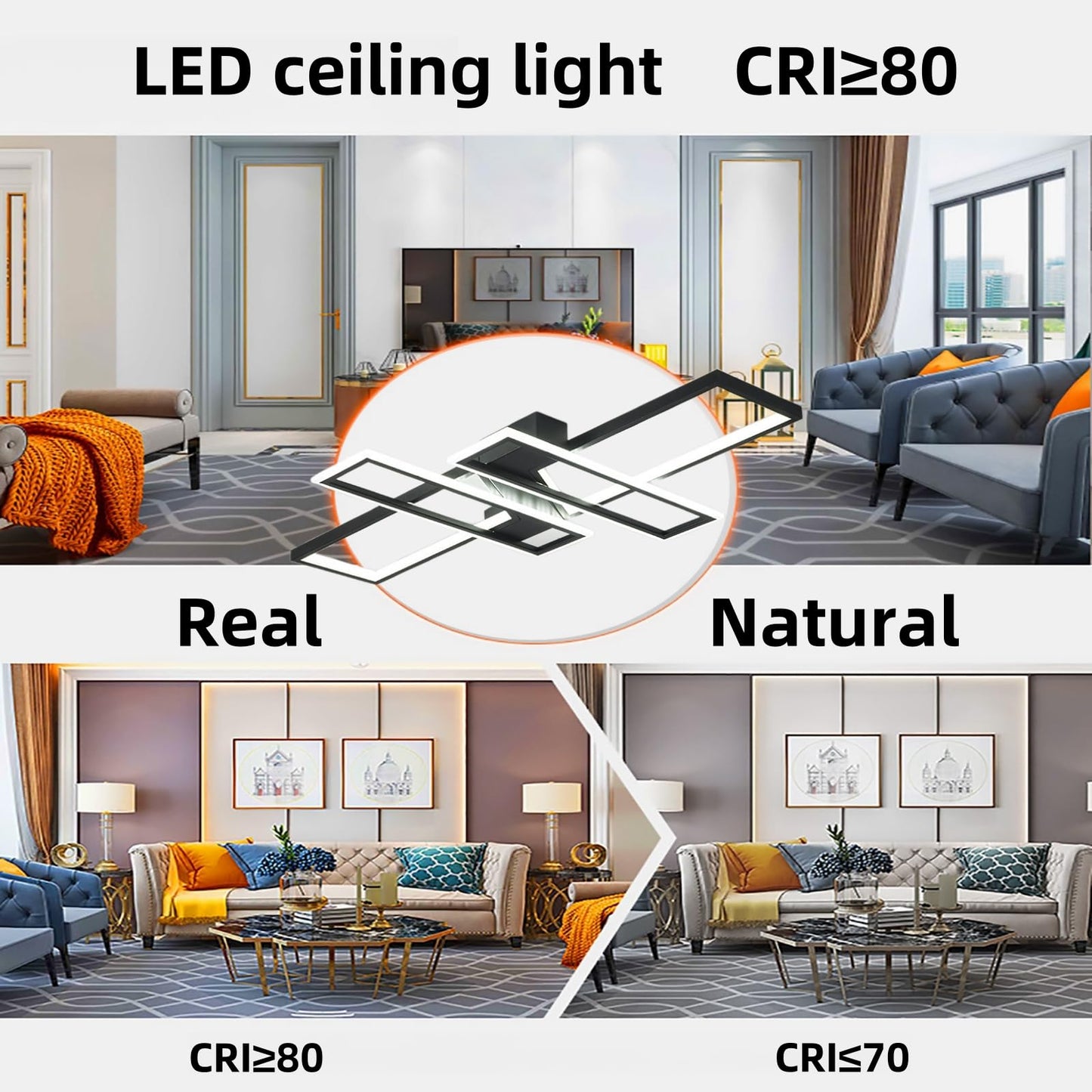 Fbfc 47.2In Modern Led Ceiling Lights Fixture  116W Black Dimmable Chandelier  Rectangular  With Remote Control Diningroom Lamp  Flushmount Geometric Led Ceiling Lamps For Bedroom Living Room