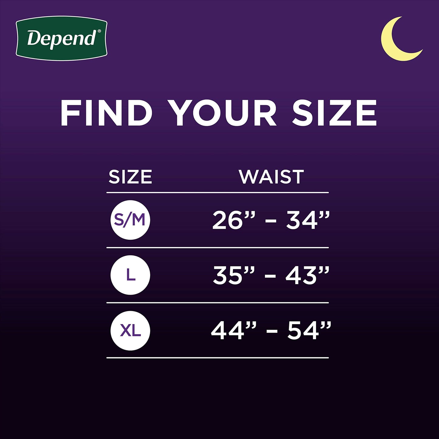 Depend Night Defense Adult Diapers, Incontinence Underwear for Men, Disposable, Overnight, Extra-Large, Grey, 20 Count, Packaging May Vary
