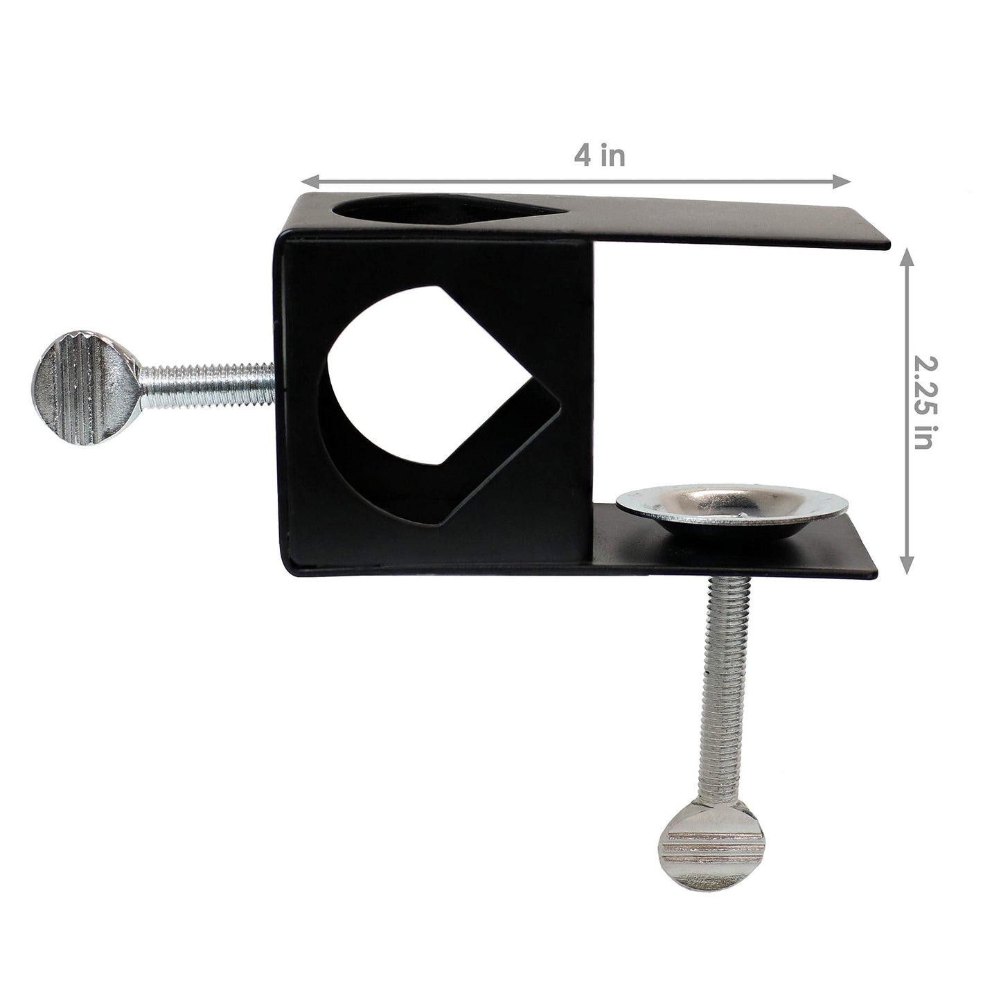 Sunnydaze Outdoor Torch Mount Holder, Black Steel Deck Clamp - 4 X 1.75 X 2.25, Model Wko-172