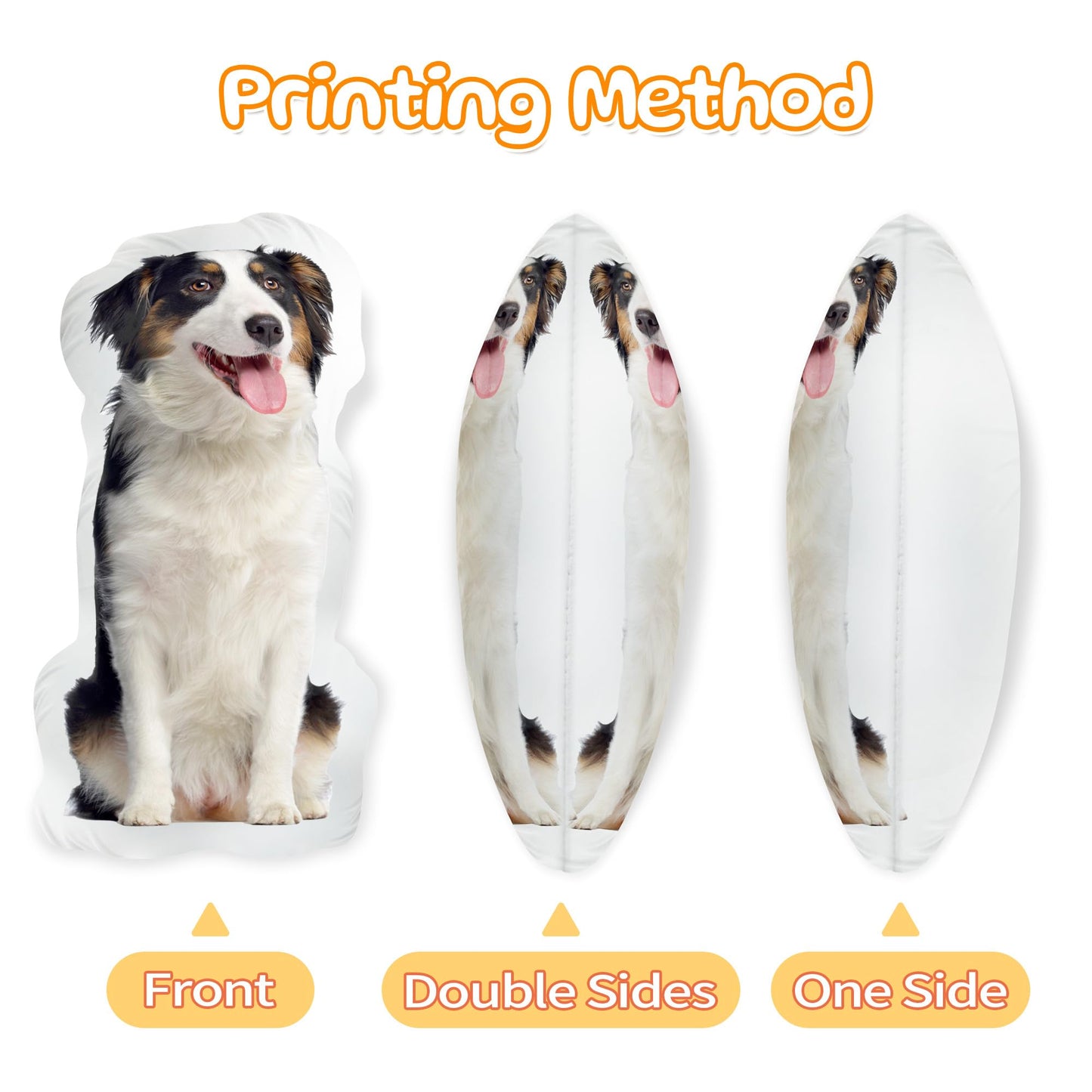 Easycosy Custom Photo Pillow, Personalized Pet Pillow Shaped Like Your Dog Cat, Customized Stuffed Animal Picture Pillowcase, Memorial Gifts for Her Him Birthday Gifts for Pet Lovers(8 Inch)