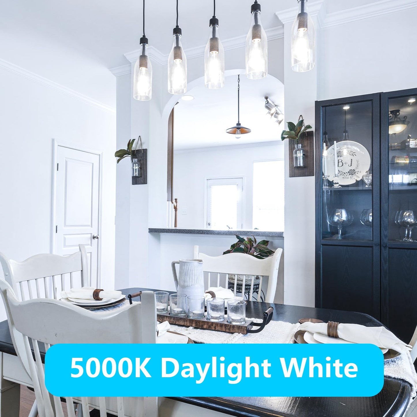 DAYBETTER Vintage LED Edison Bulbs, Dimmable 6W 800LM, Clear Glass, 6 Pack, Daylight White, Model QSND63 AUS-D1