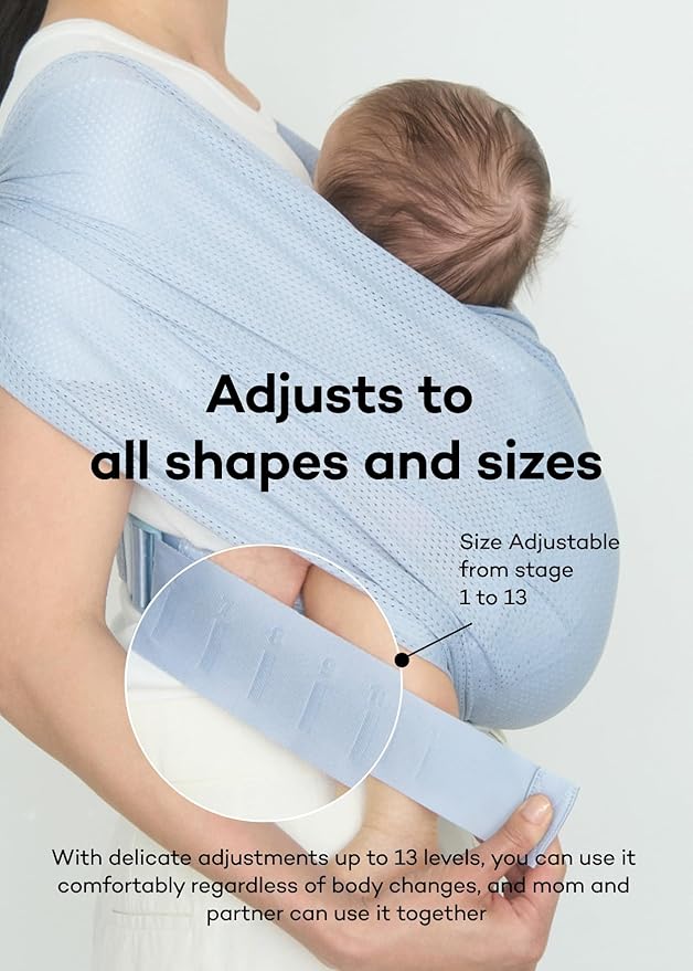Konny Baby Carrier Flex AirMesh with Head Support- Adjustable, Easy to Wear Baby Wrap Sling, Perfect for Newborn Babies Essentials up to 44 lbs (XS-XL) -Wood Rose