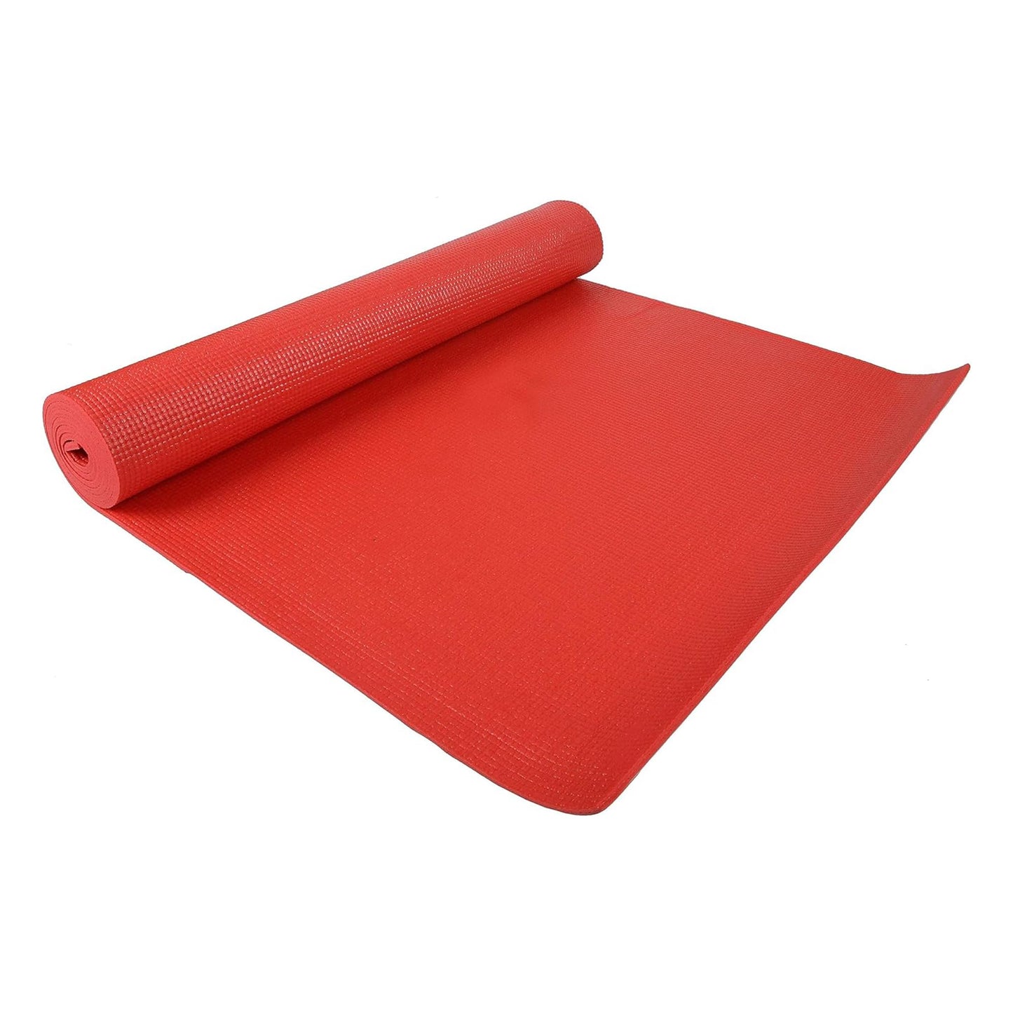 Fitvids 1/4-Inch High Density Thick Non Slip Yoga Mat with Knee Pad and Carrying Strap for Workout, Pilates, Gym Home Exercise, Red