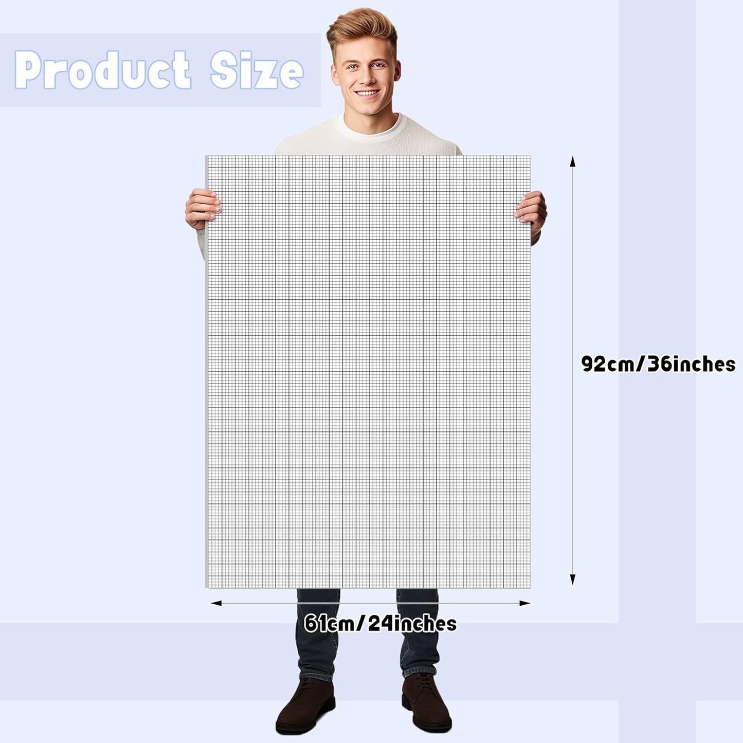 30 Pack 24" x 36" Large Graph Paper Bulk Graph Paper Pad Large Grid Paper Sheet Graph Paper Grid Paper Graph Paper for Drafting Engineering Blueprint Drawing Architect Designer Mathematician