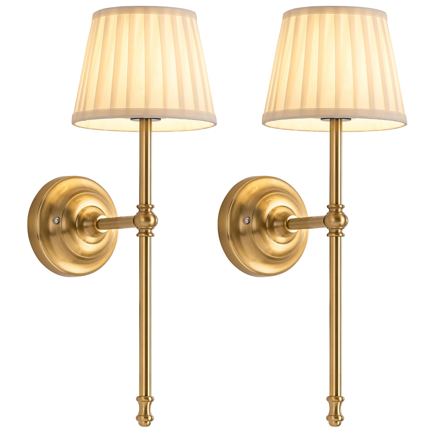 Kdg Cordless Wall Sconces Set Of 2  Small Wireless 5200Mah Rechargeable Battery Fabric Led Wall Lamps  Portables Lightings For Wall discomfort-reducingting  Living Room  Bedroom  Hallway  Gifts  Night Light (Gold)