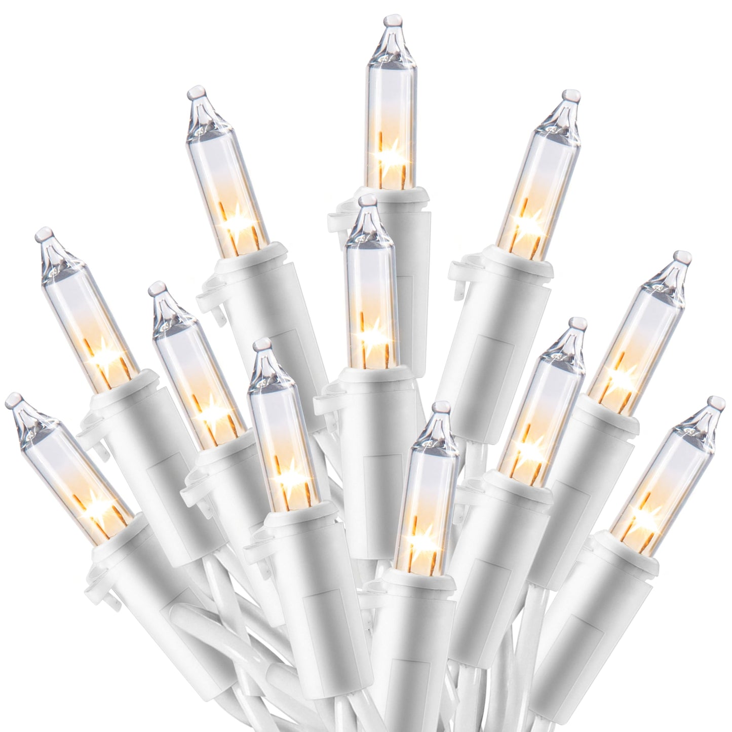 Joiedomi Christmas String Lights, 100 Count Mini Warm Fairy Lights, 21.5Ft White Wire Indoor Decor For Parties, Weddings, And Holidays
