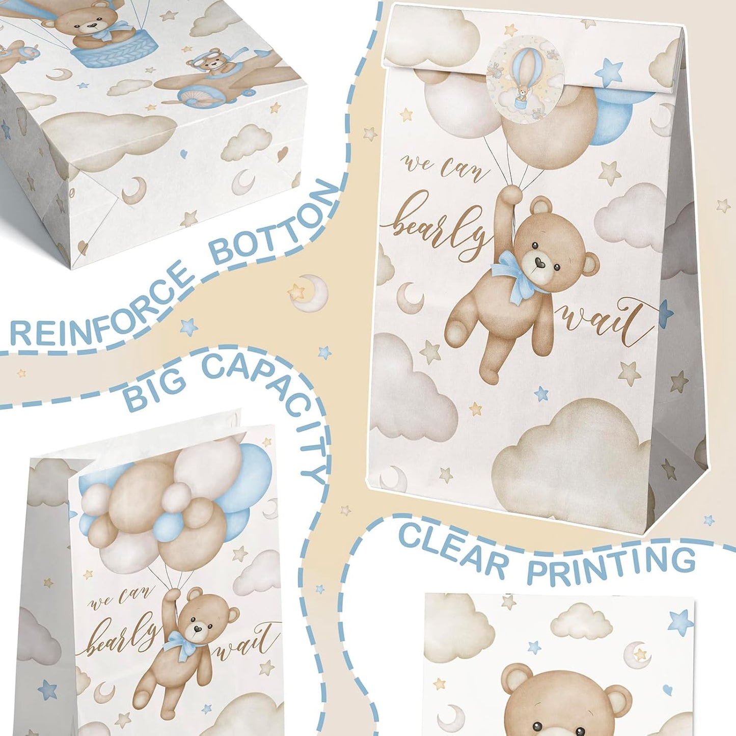 Teddy Bear Party Favors - Brown Bear Balloons & Decorations for Baby Showers