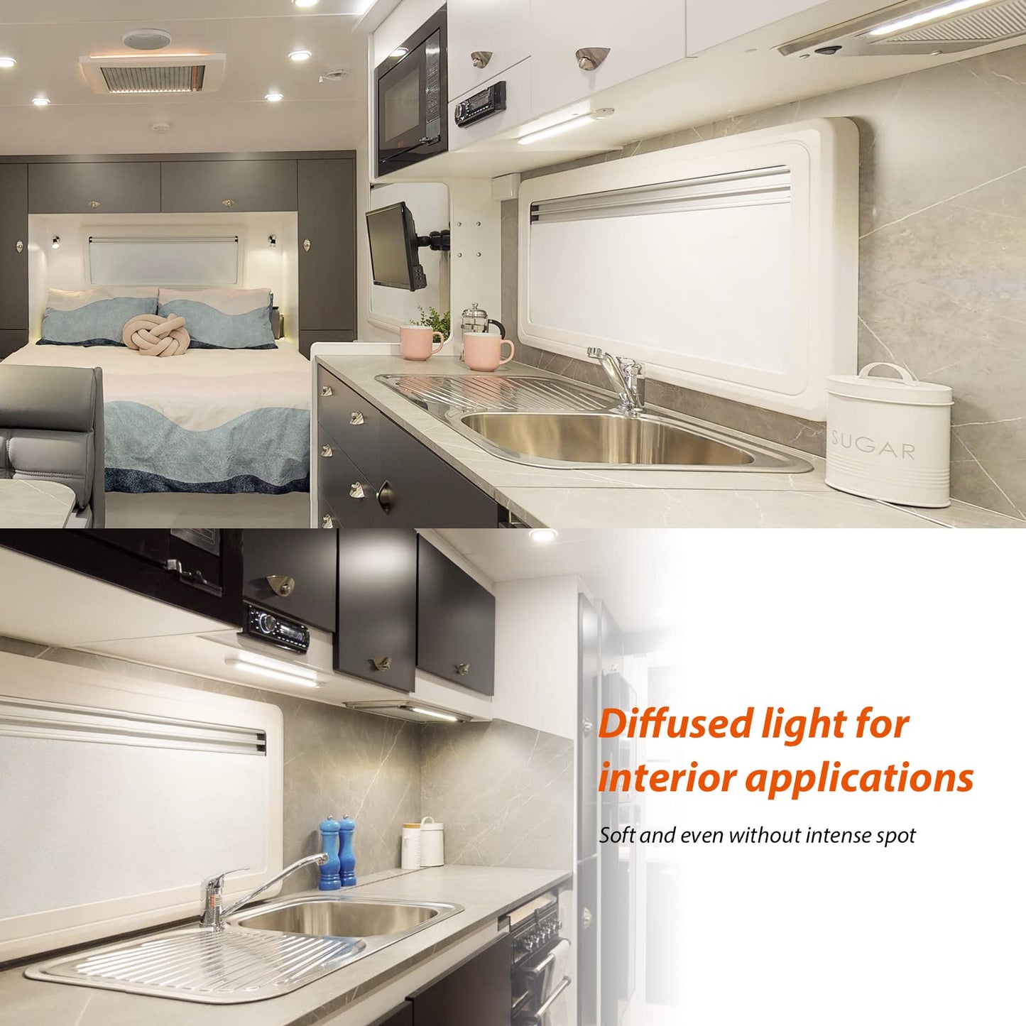 Dream Lighting 12V LED Under Cabinet Strip Light, 12 inch, Aluminum, Warm White, Model 9345083003649
