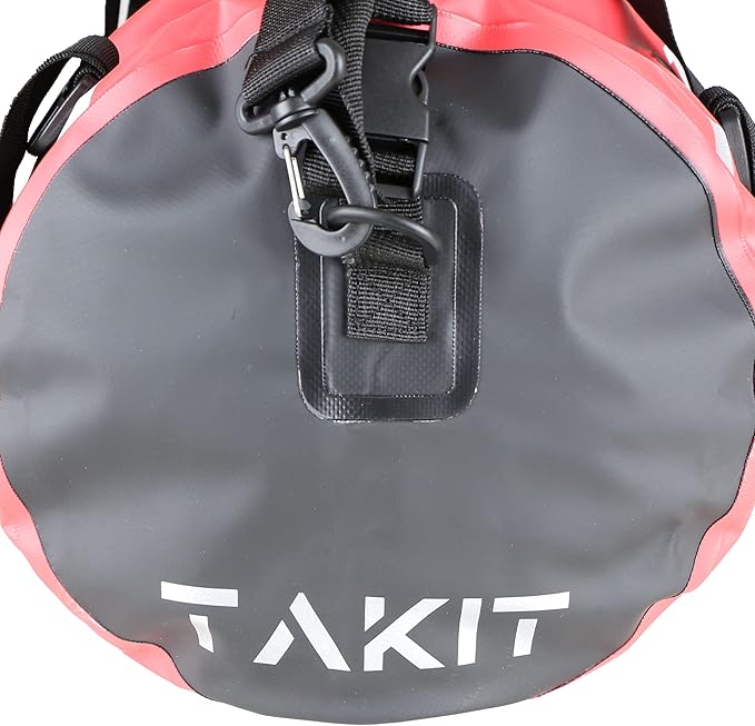 Waterproof Duffle Bag Travel Dry Bag 500D PVC for Motorcycle Tail Kayaking Rafting Boating Swimming Camping Hiking Beach Fishing (Red, 40L)