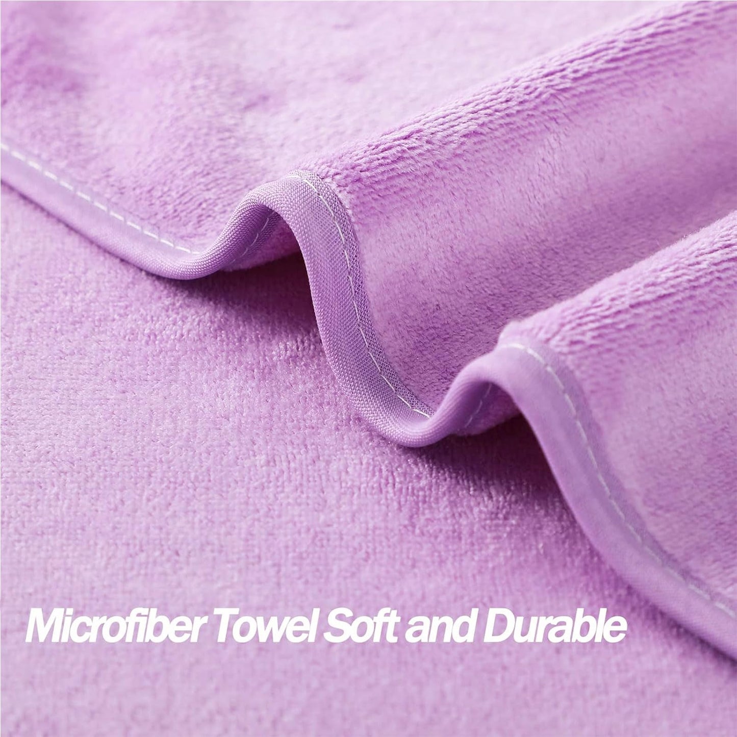 Wuwahold Microfiber Gym Towels Bigger Size Super Soft for Exercise Fitness, Sports, Workout, 380-GSM 15-Inch x 31-Inch Quick-Drying Towels (3 Pack, Purple)
