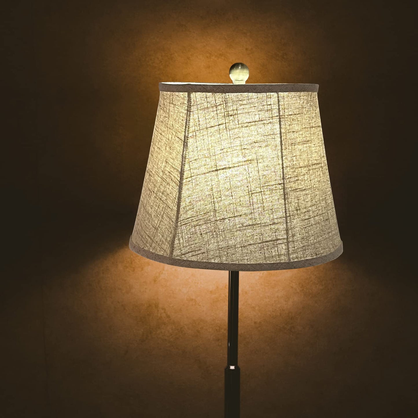 TOOTOO STAR Brown Drum Lamp Shade Set of 2, 10x14x10 inch, Fabric, Model 1222