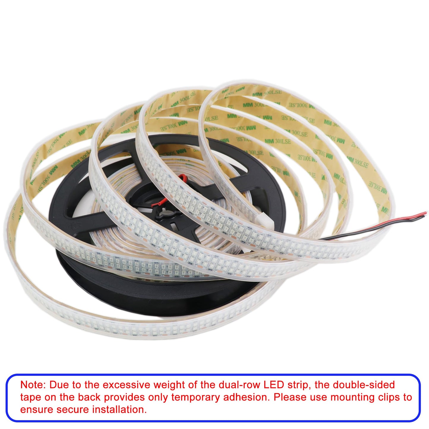 LEDENET 12V Red LED Strip Lights 16.4ft, Double Row 2400 LEDs Outdoor Waterproof IP67, Super Bright Dimmable Flexible Tape Lights for Bedroom, DIY, Truck, RV, and Boat Lighting