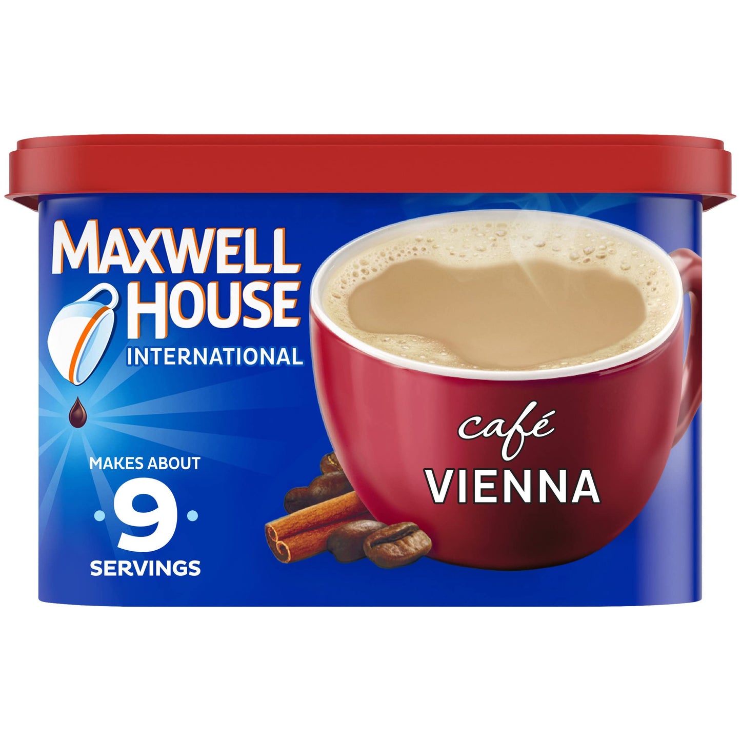 Maxwell House International Caf   Flavored Instant Coffee, Caf   Vienna, 9 Ounce Canister