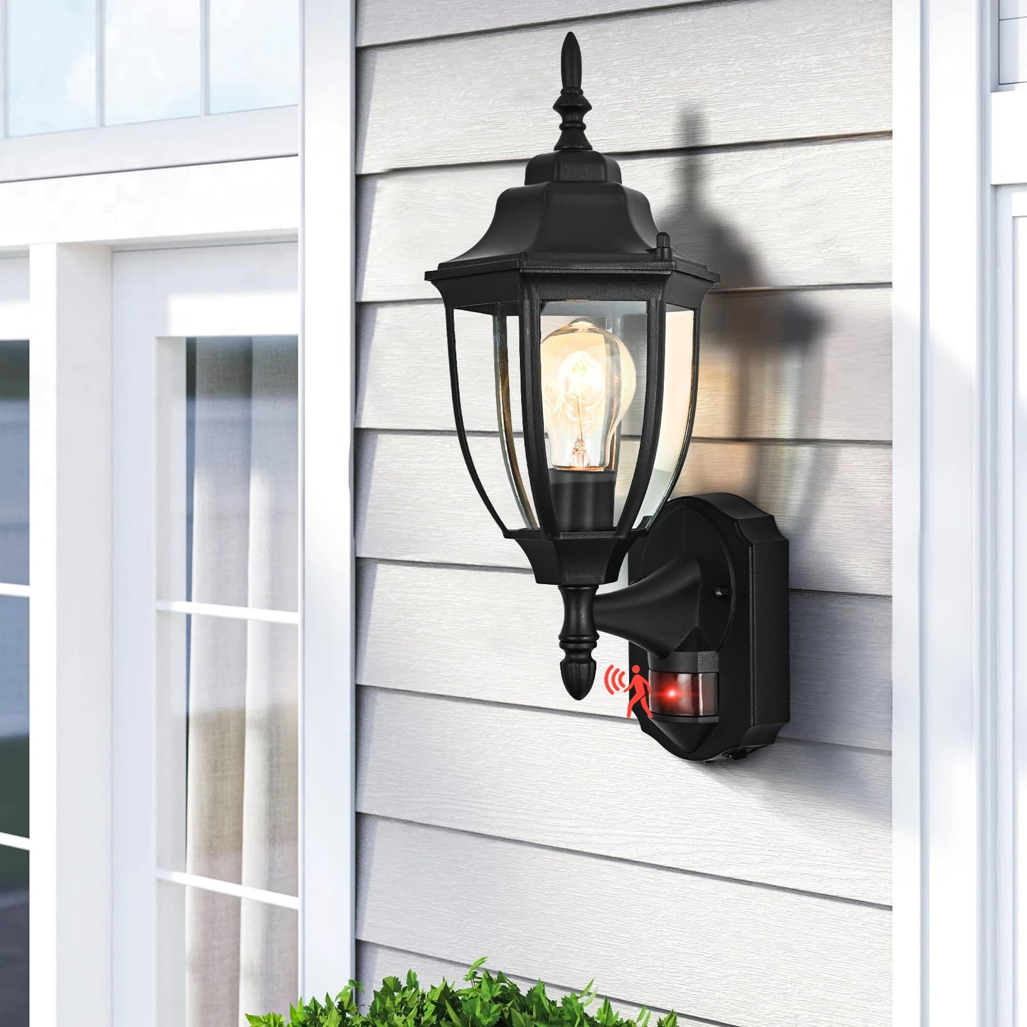 Odorpower Porch Lights Outdoor Motion Sensor Wall Sconce Anti-Rust Aluminum  Exterior Outdoor Wall Lights Dusk To Dawn Porch Light Fixture Wall Mount For House Outside Patio