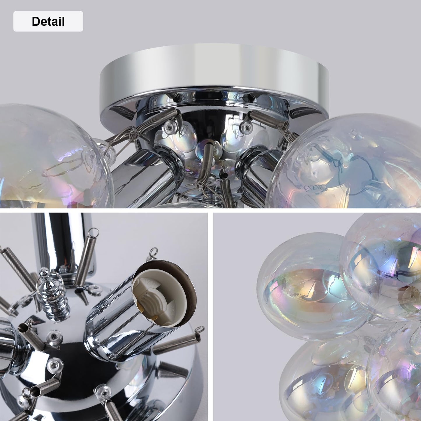 Goyeel Glass Bubble Chandelier Lighting Colorful Bedroom Ceiling Light Chandelier Modern Mid Century Light Fixtures Ceiling Mount Flush Mounts With 13 Globe For Kid Room Girls Room Foyer Living Room