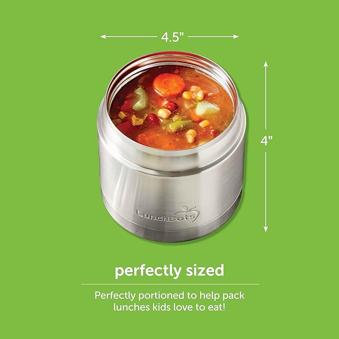 LunchBots 12oz thermos Stainless Steel Wide Mouth - Insulated thermos With Vented Lid - Keeps Food Hot or Cold for Hours - Leak-Proof Portable Thermal Food Jar is Ideal for Soup - 12 ounce - Pink