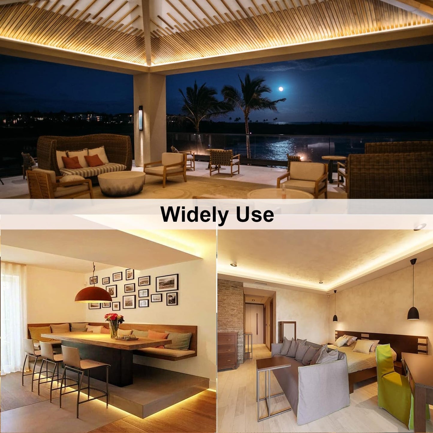 Tasodin LED Strip Light, Waterproof IP65, 16.4ft, 300 Units 3528 LEDs, Warm White
