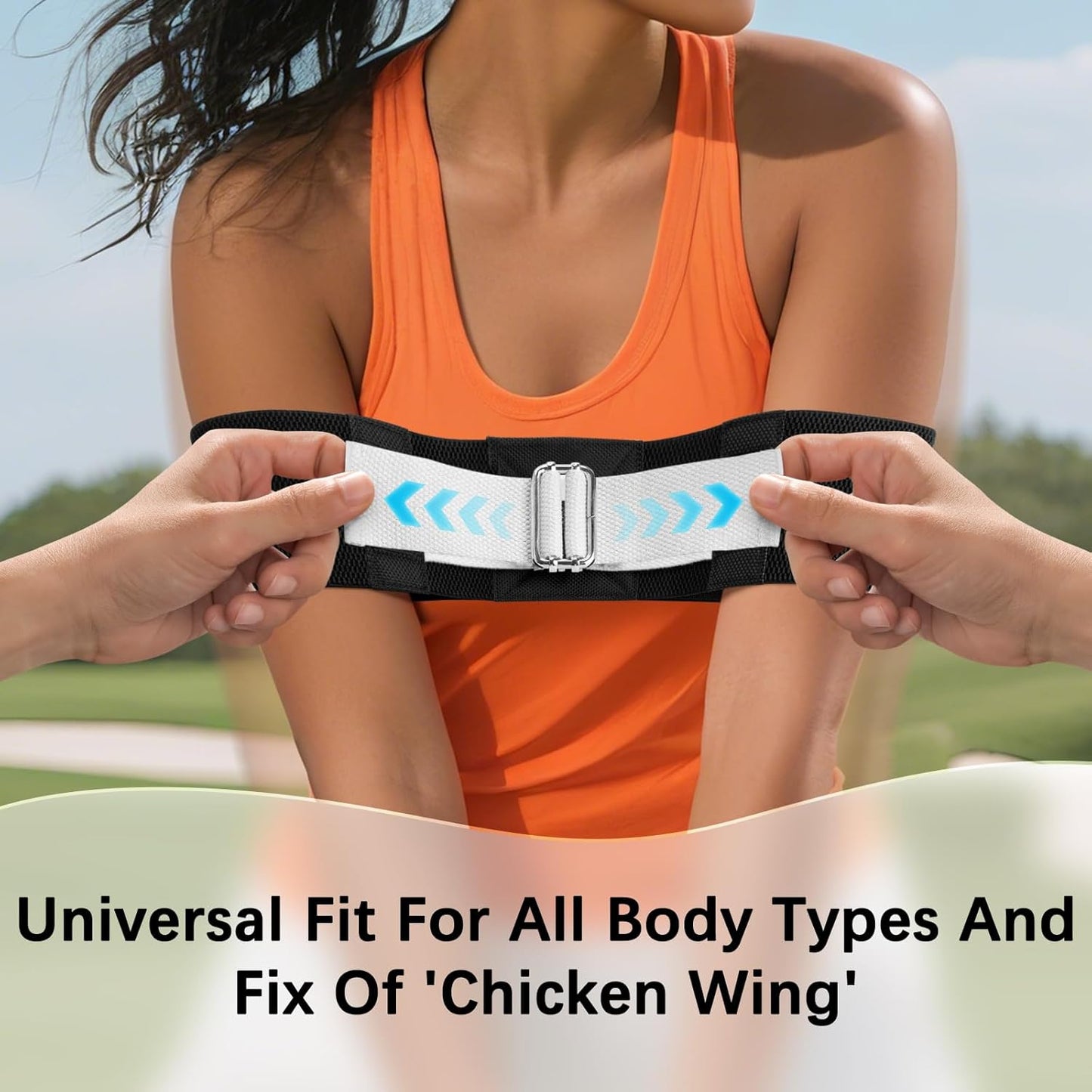 Adjustable Golf Swing Trainer Arm Band-Golf Training Aid with Metal Button for Customized Fit-Enhance Muscle Memory for All Skill Levels-Great Gift for Golfers