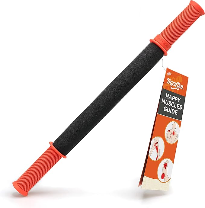 Tiger Tail 18in Massage Stick Portable Roller, Handheld, Deep Tissue Foam Roller, Body Massage and Myofascial Release Tool...