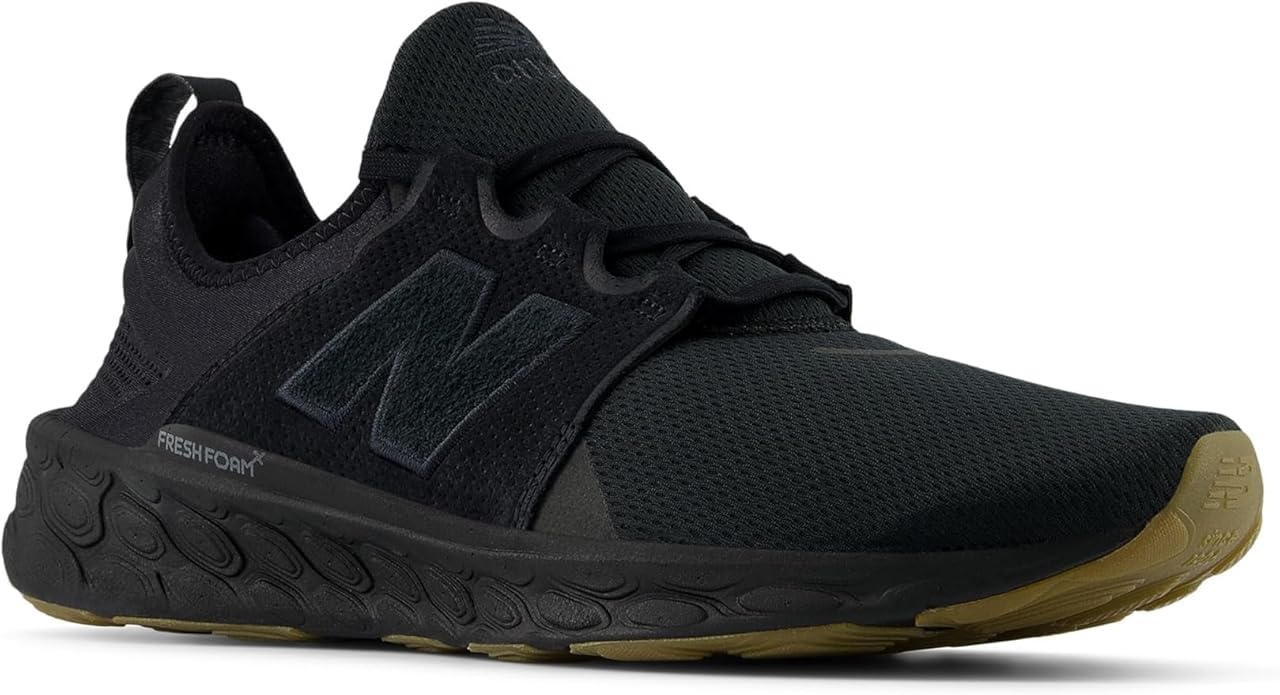 New Balance Men's Fresh Foam X Cruz V3 Running Shoe, Black/Black/Gum 020, 10 M