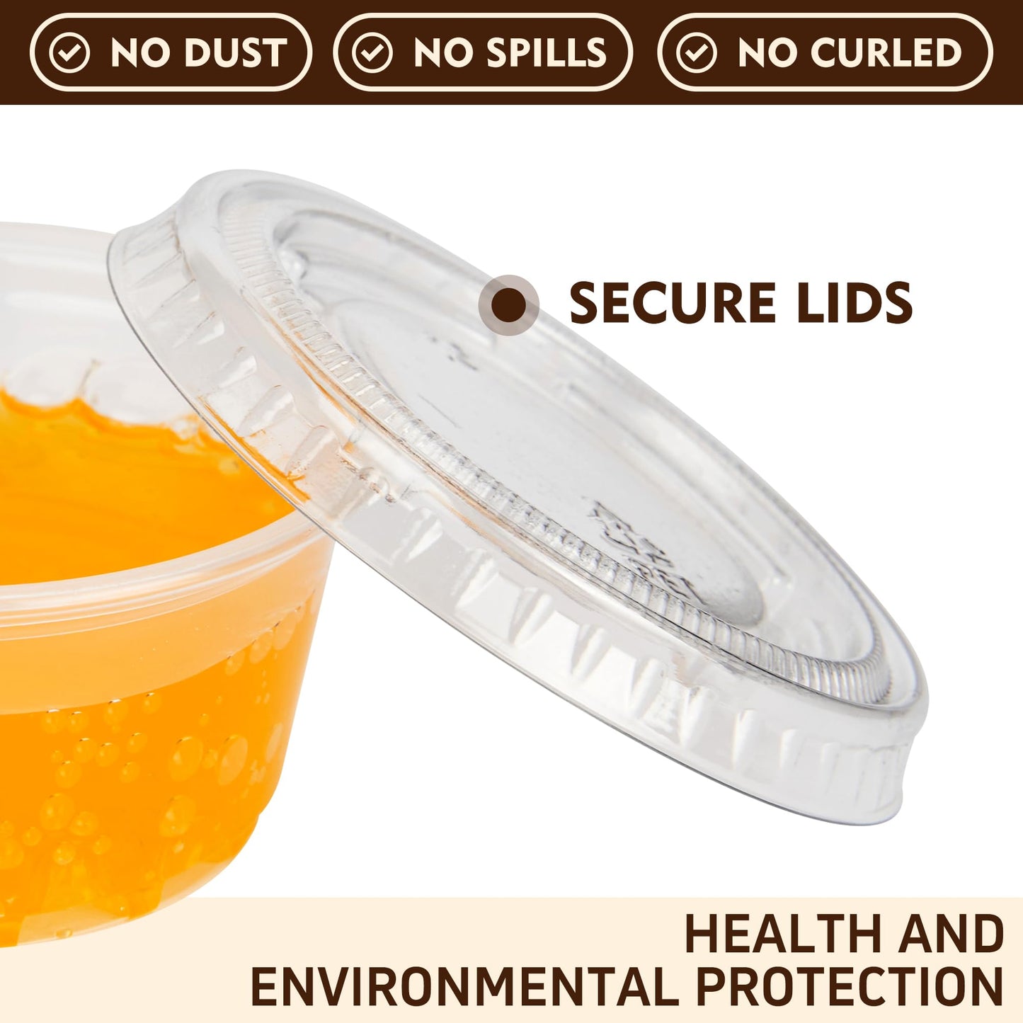 YEEHAW 100 Sets - 2 oz Jello Shot Cups with Lids, Portion Cups, Clear Disposable Plastic Jello Shot Cups for Meal Prep, Salad Dressing, Soufflé, Portion Containers