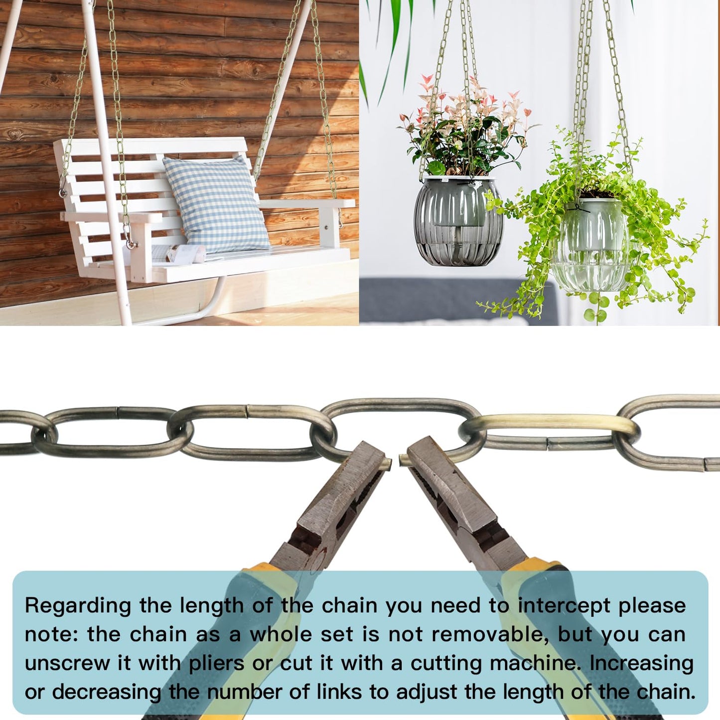 Helunsi Bronze Chandelier Chain - 6Ft Heavy Duty Iron Light Fixture Extension With Connection Link Lock