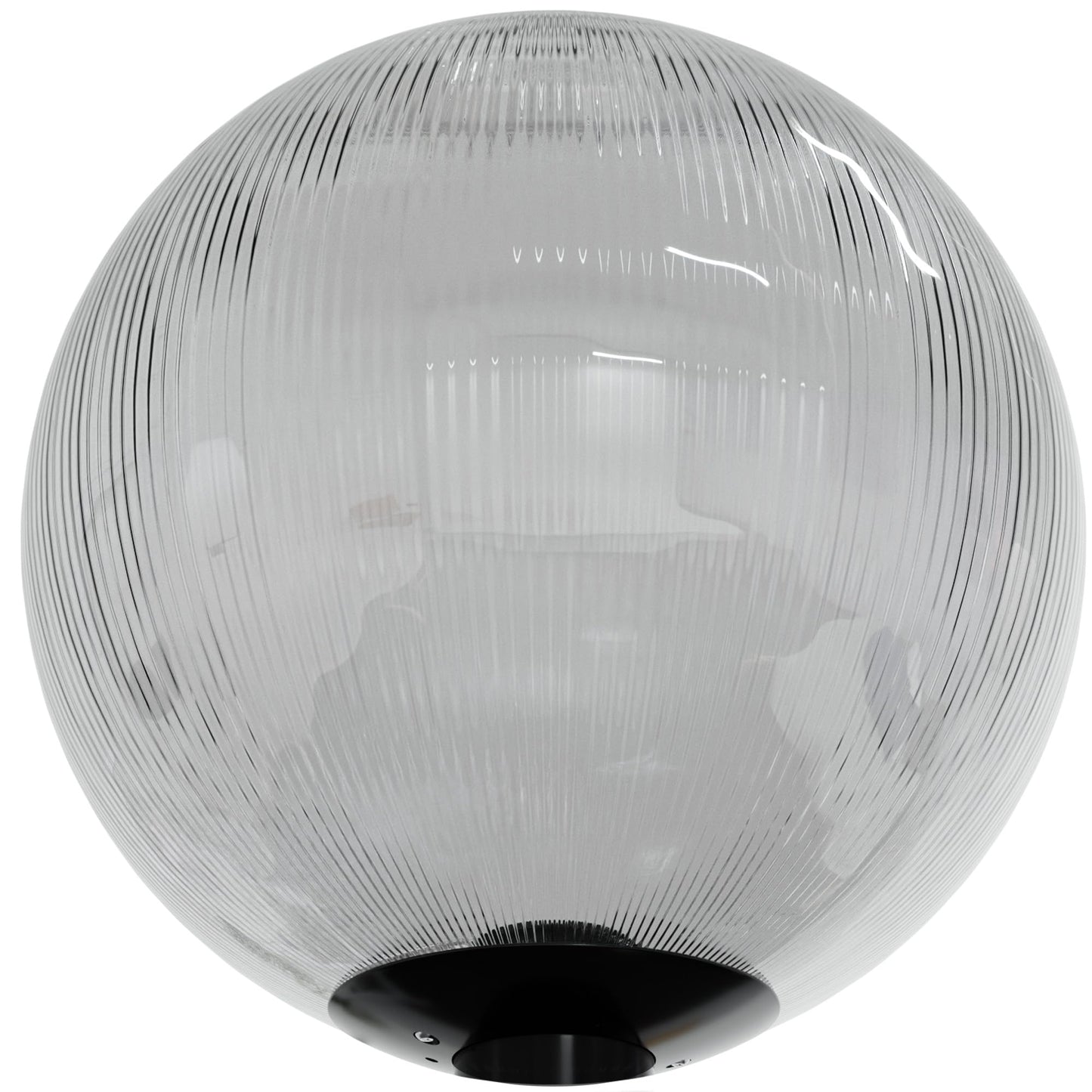 Kastlite Lamp Post Globe Combo Lighting Fixture | 12 Neckless Prismatic Lens With Black Fitter Wing Clips | Fits 3 Diameter Posts (Not Included) | Comes With With 5000K Led Bulb