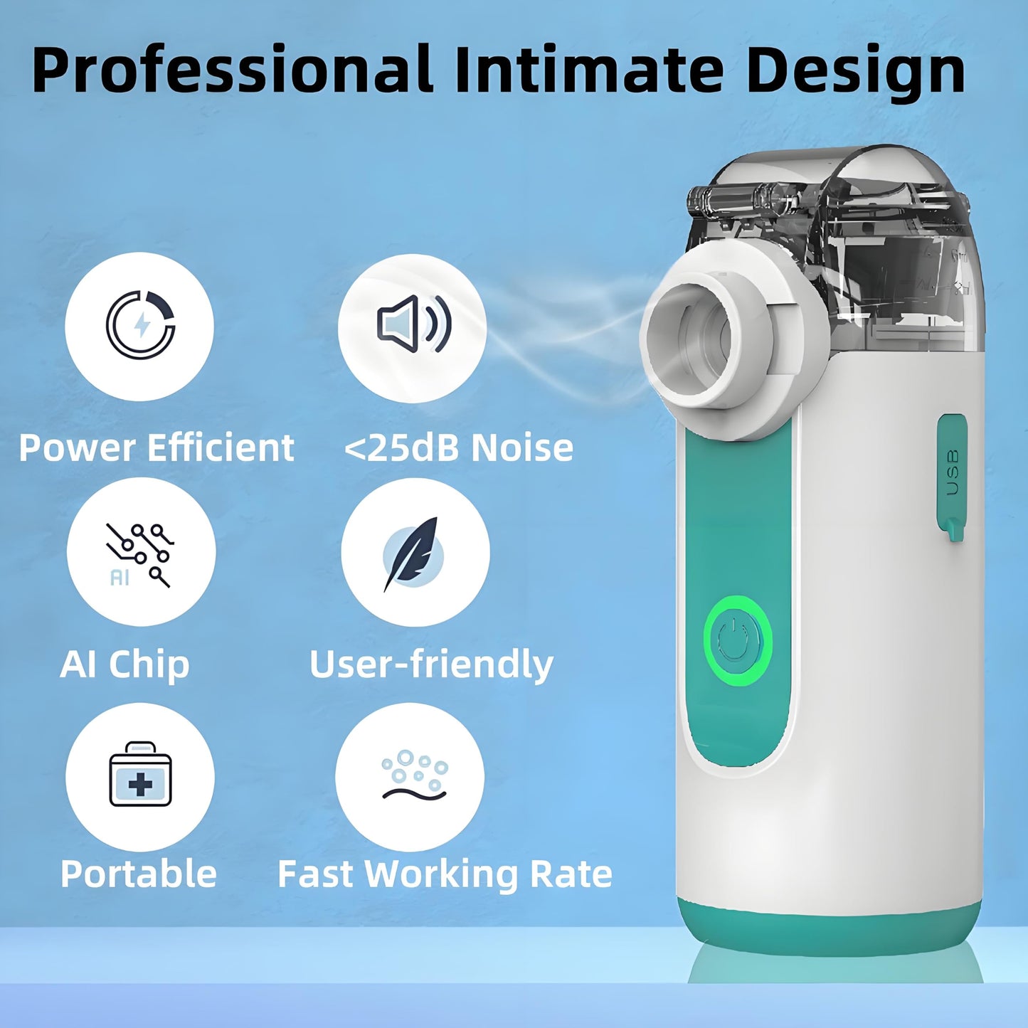 Mayluck Portable Nebulizer for Breathing Problems, Handheld Nebulizer for Kids and Adults, Small Nebulizer Machine with Self-Clean Mode for Home Use