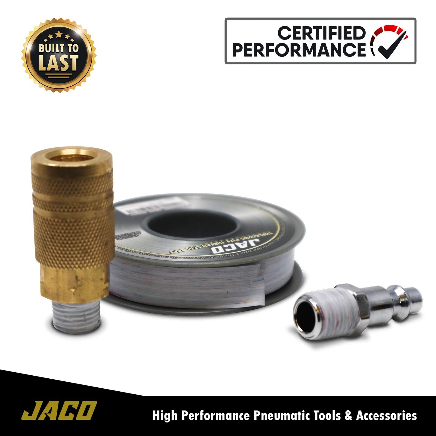 JACO ThreadPro High-Density Thread Seal Tape - 1/2" x 125 ft. (Mega Roll) | Professional PTFE Pipe Sealant | Plumbers Tape