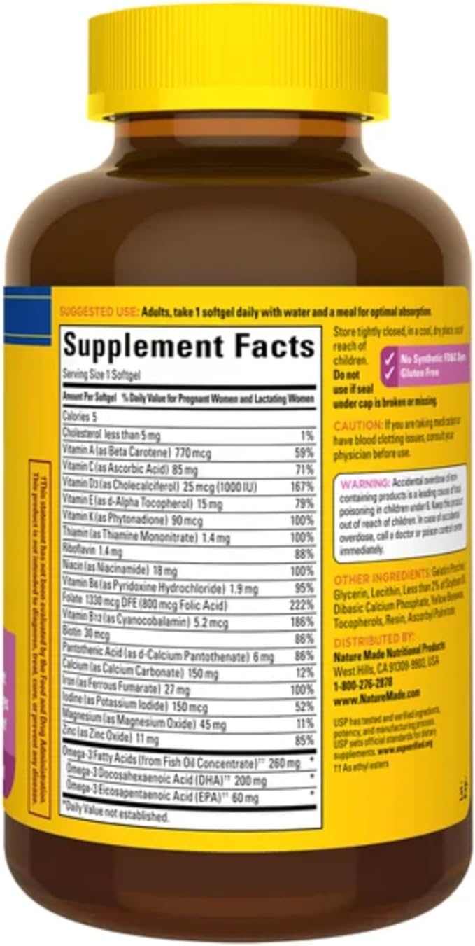 Nature Made Prenatal + DHA 200 mg Softgels (.150 Count)